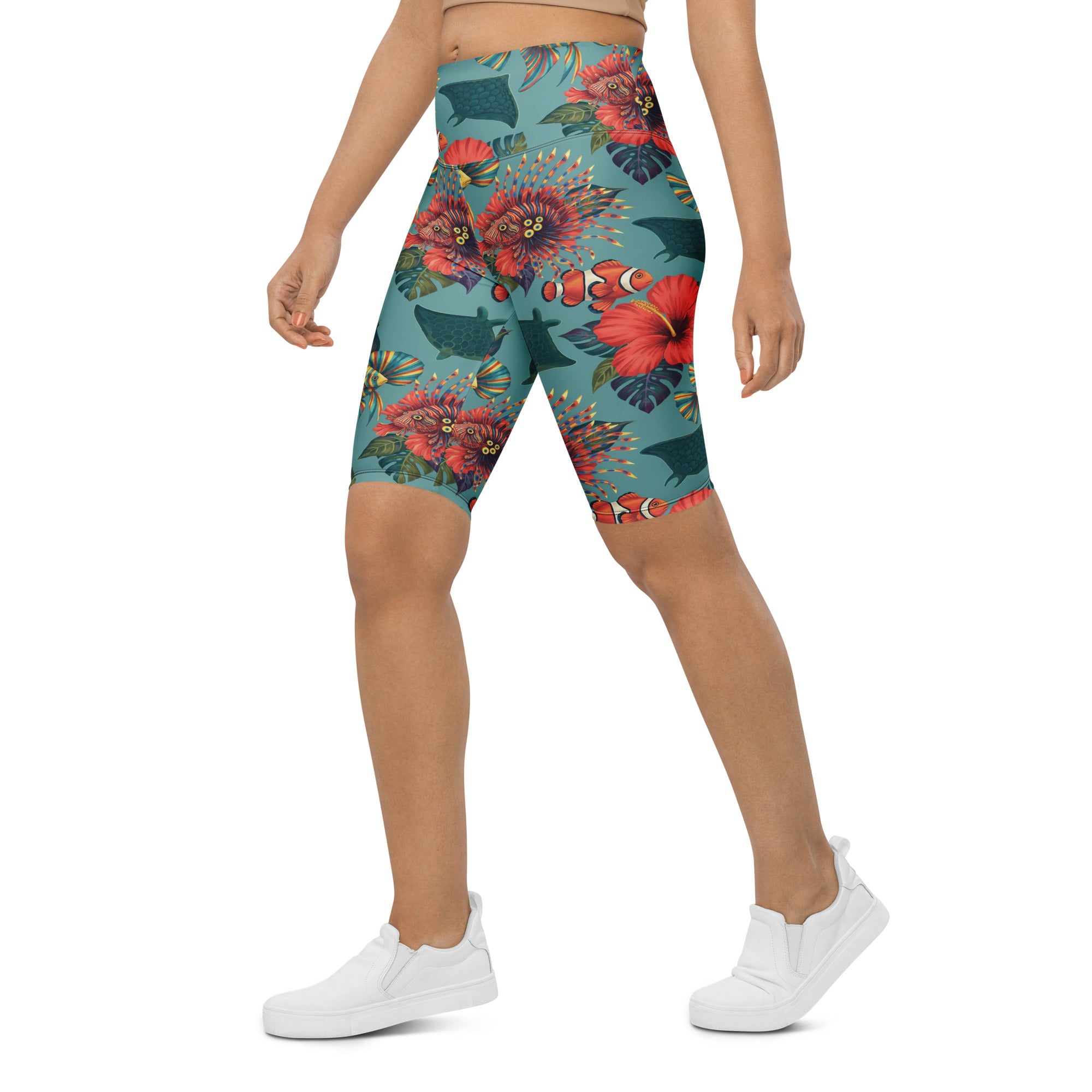 Colorful Tropical Fishes Bike Shorts | GearBunch