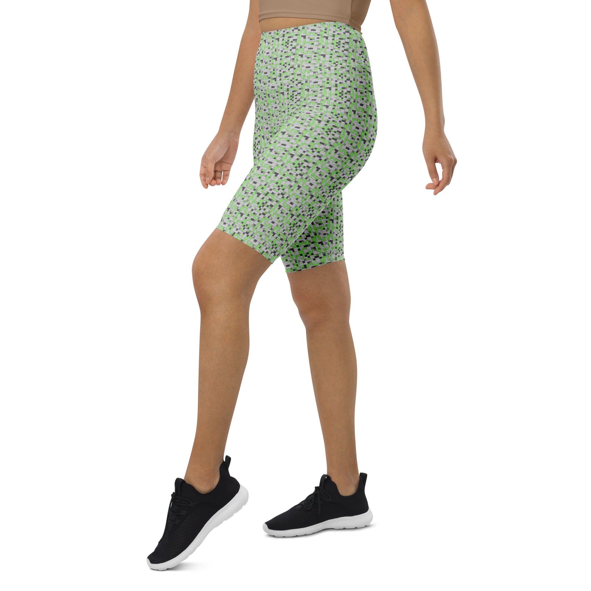 Small Blocks Geometric Bike Shorts | GearBunch