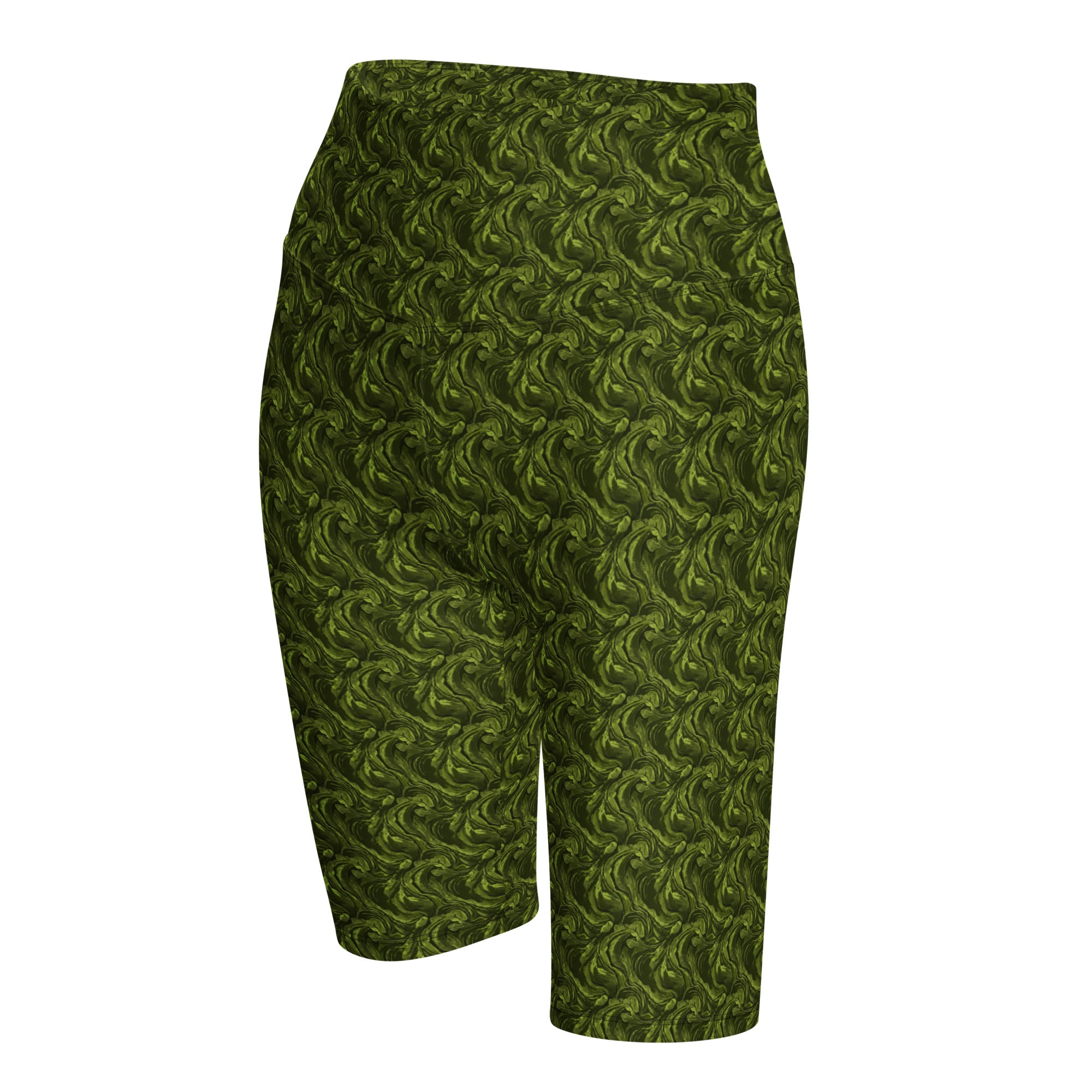 Olive Green Velvet Bike Shorts | GearBunch
