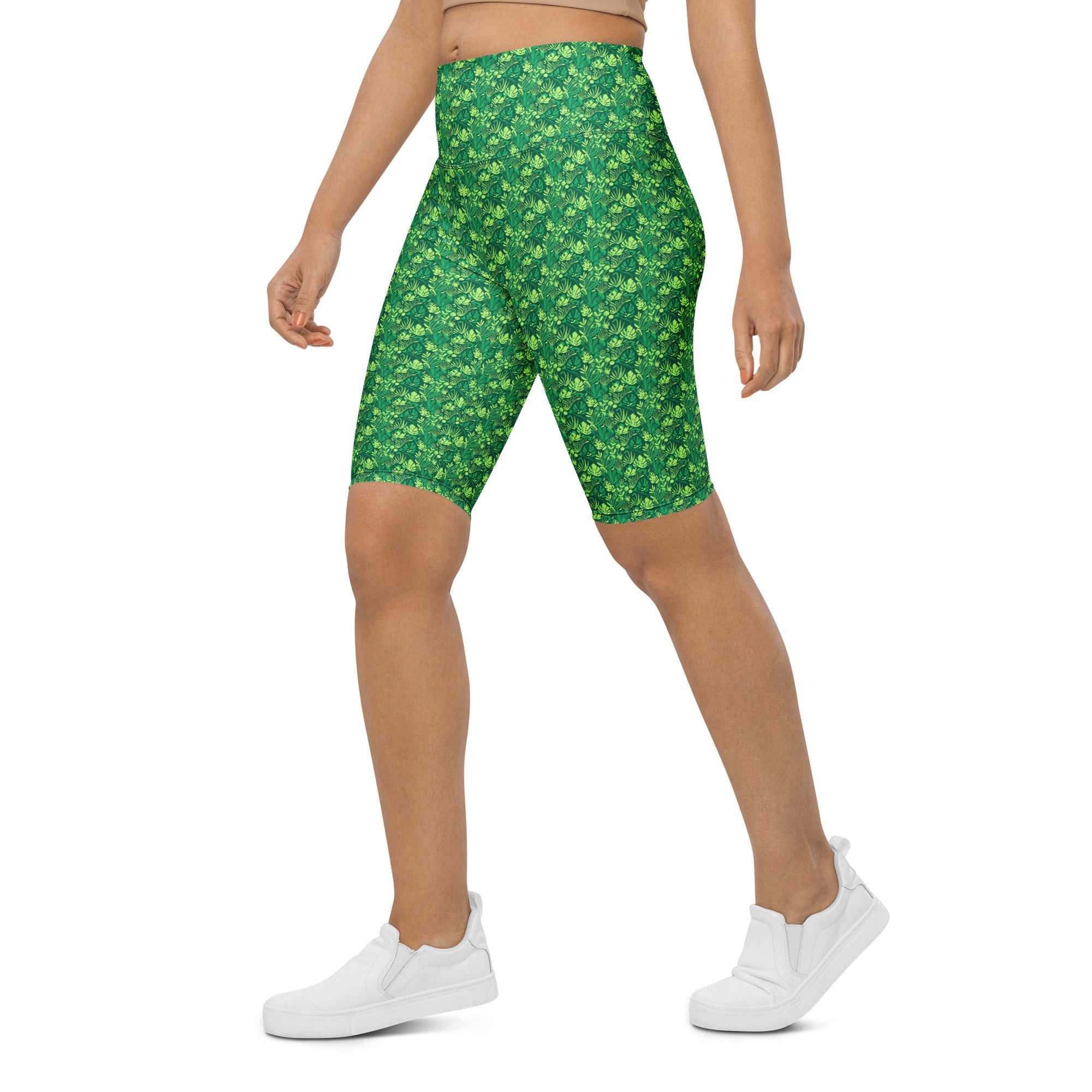 Minimalist Plant Illustration Bike Shorts | GearBunch