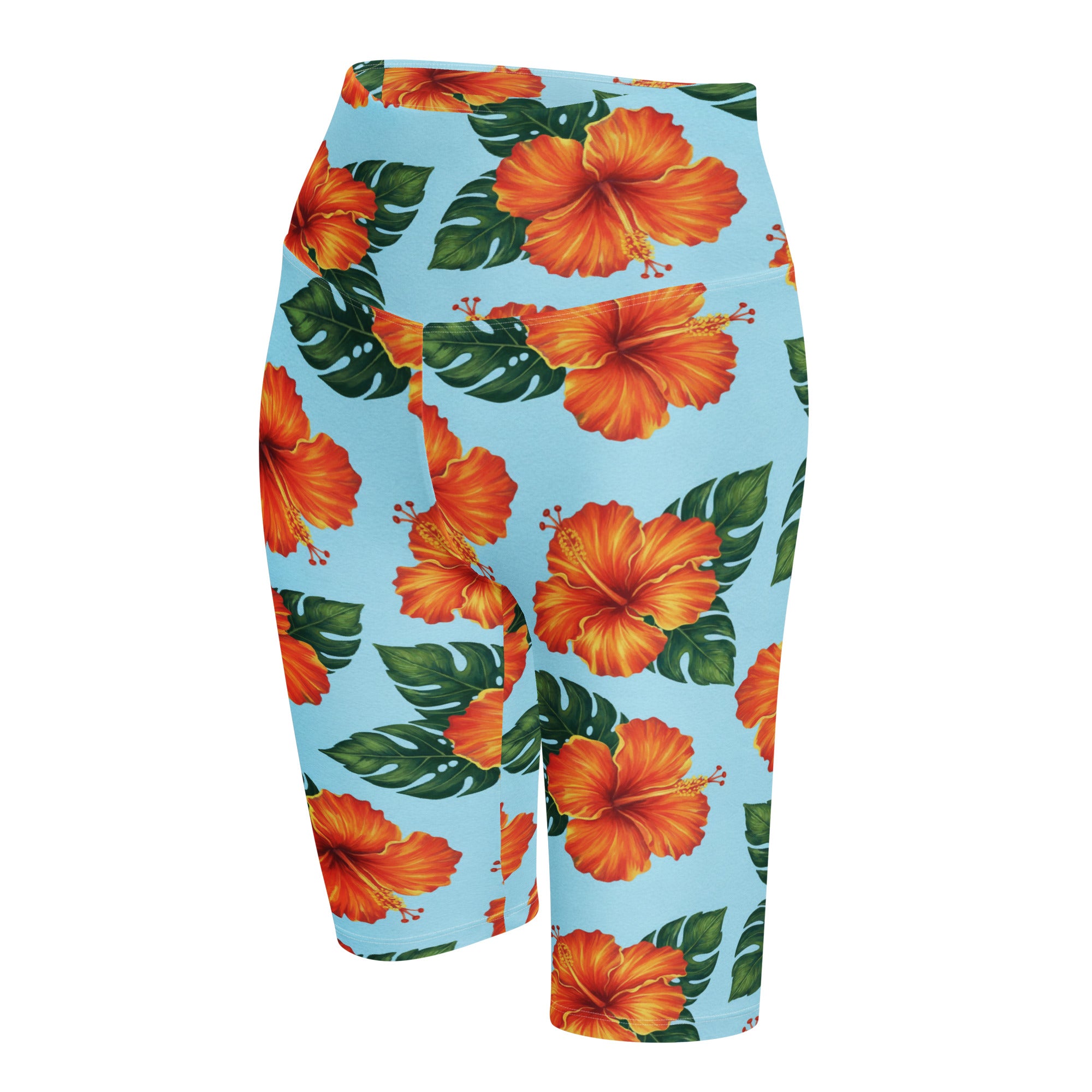 Tropical Hibiscus Bloom Bike Shorts | GearBunch