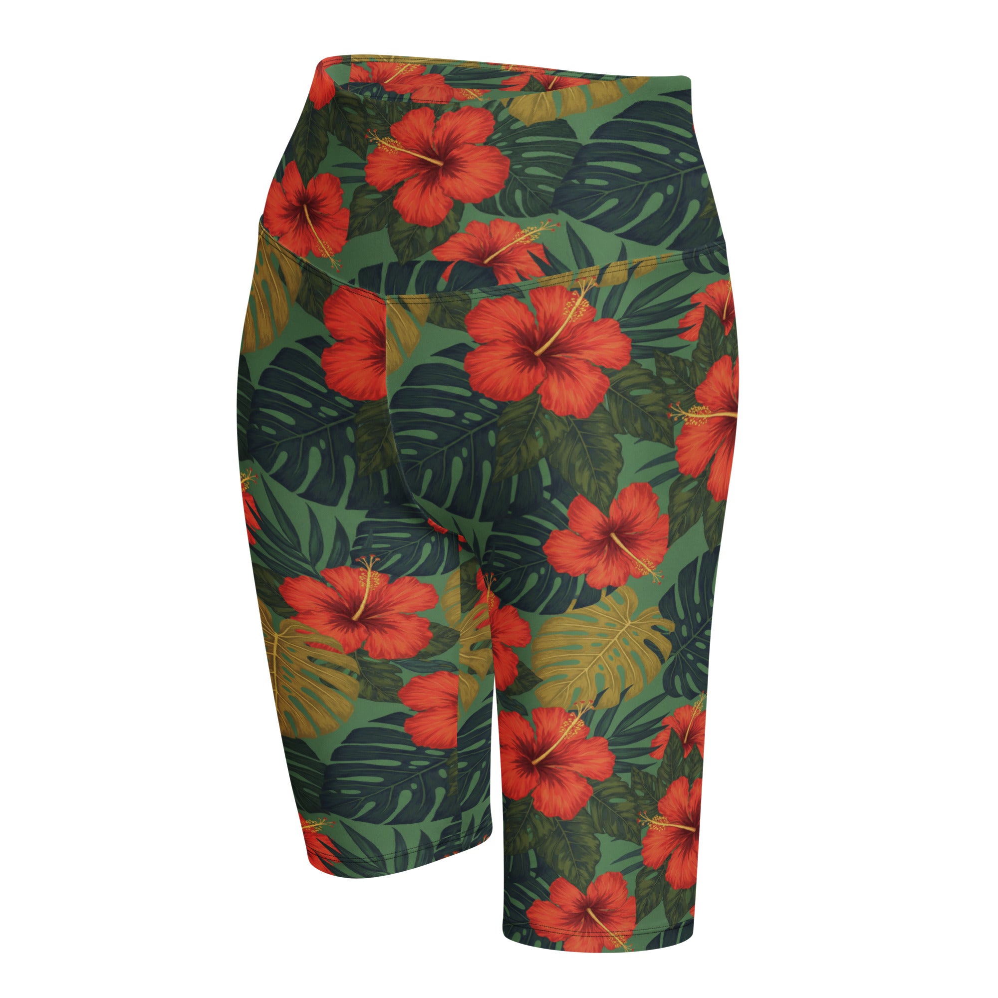 Bold Tropical Leaves Bike Shorts | GearBunch