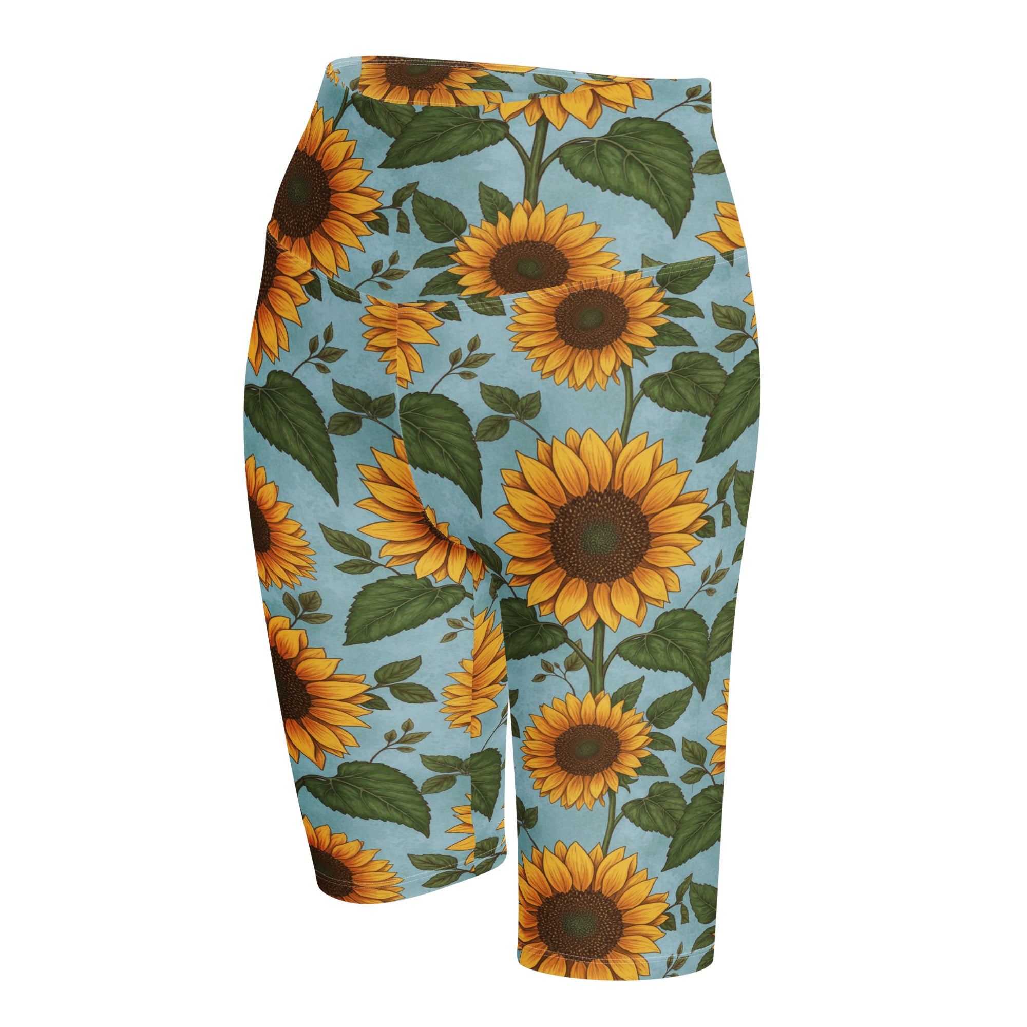 Sunflower Fields Bike Shorts | GearBunch