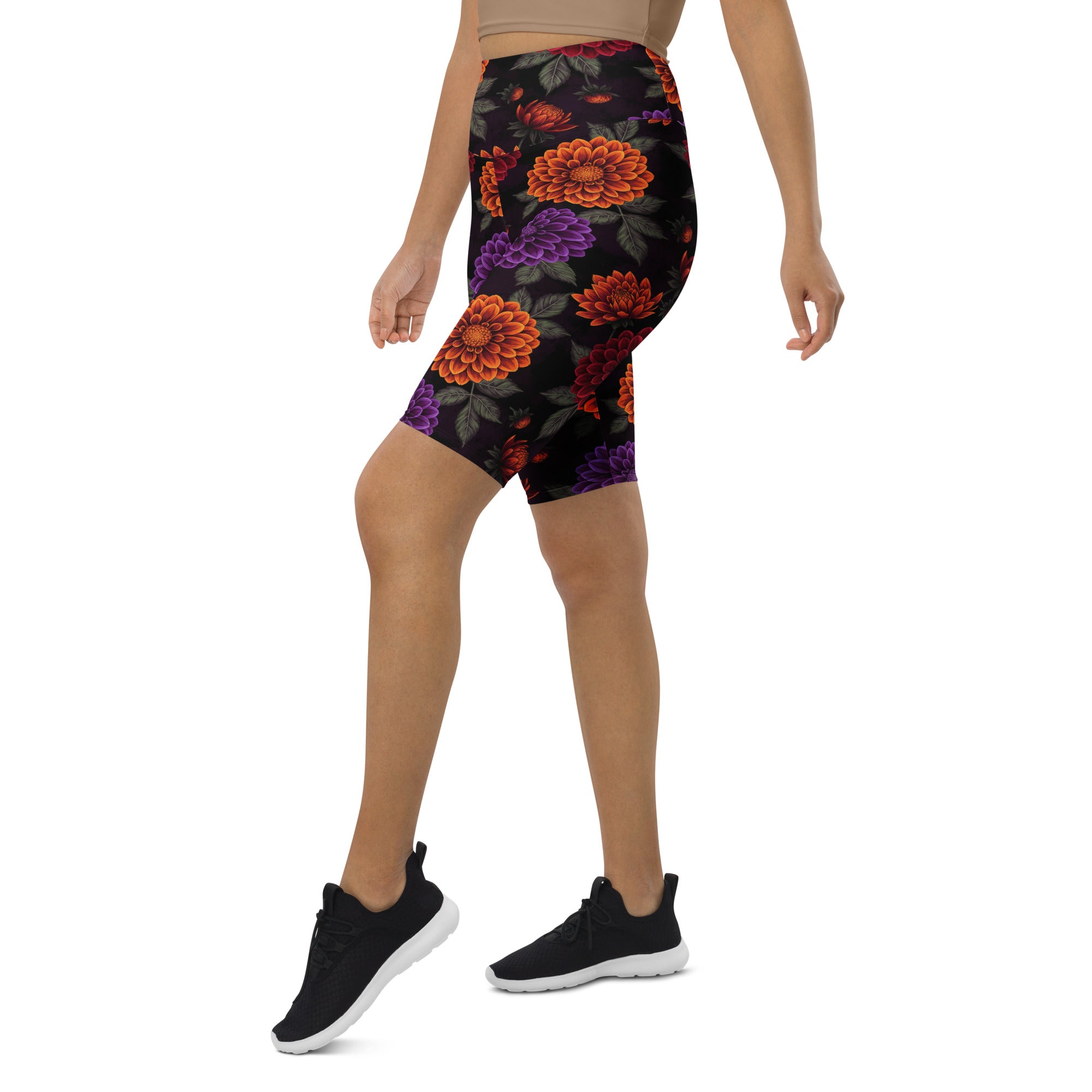 Opulent Dahlia Garden Bike Shorts | GearBunch