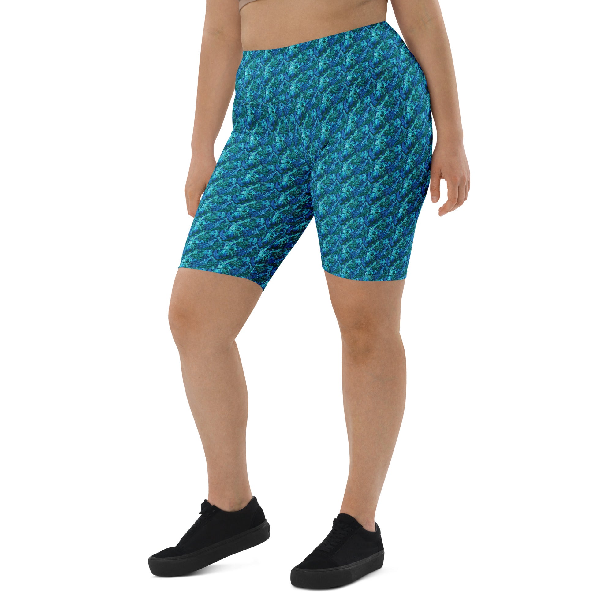 Electrik Blue Ferns Bike Shorts | GearBunch