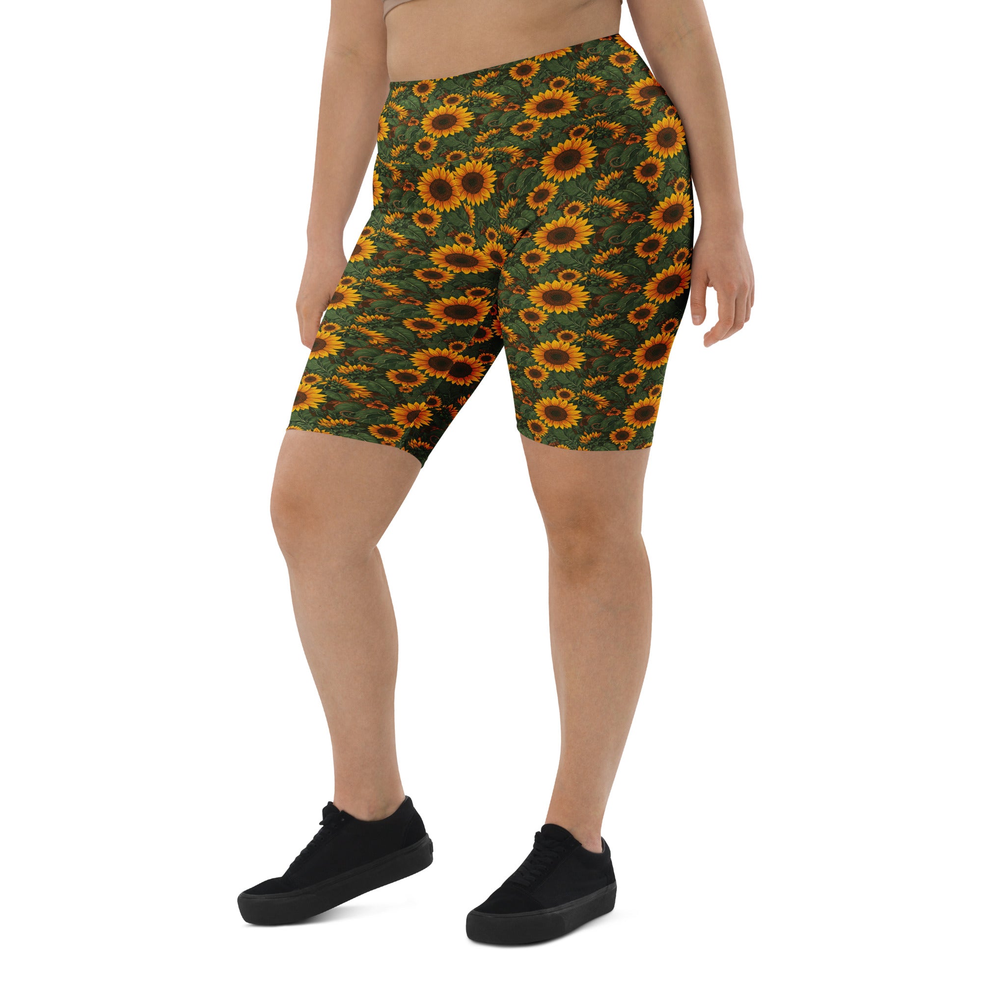 Sunflower Cross Bike Shorts | GearBunch