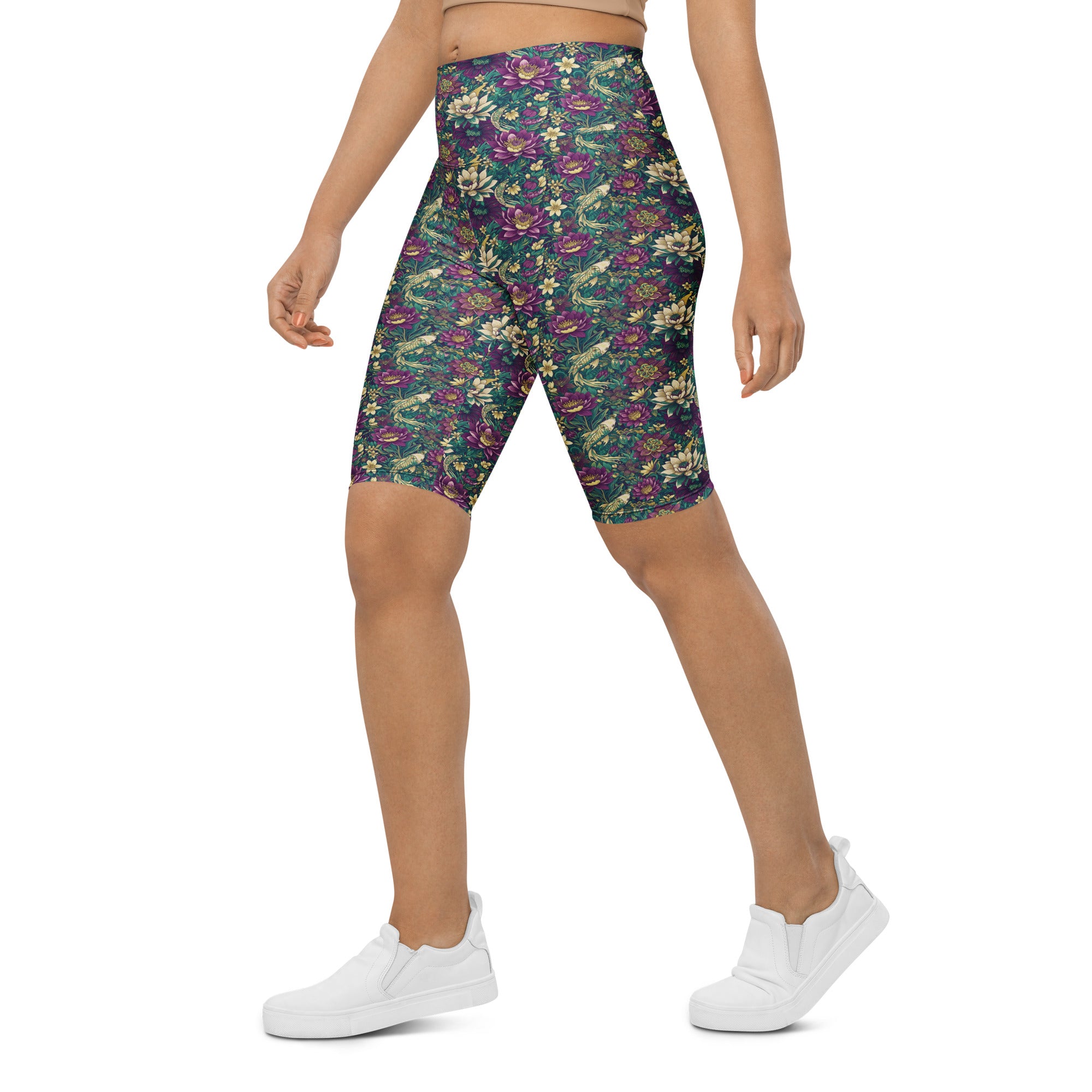 Pisces Koi Floral Bike Shorts | GearBunch