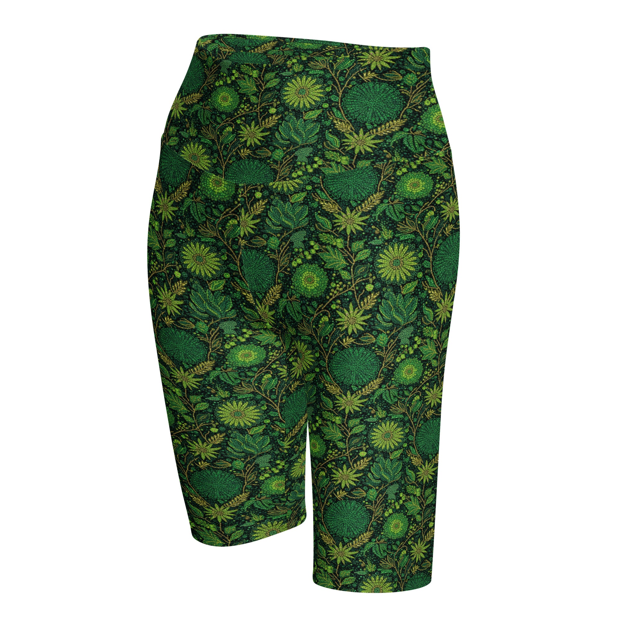 Emerald Paillette Jungle Bike Shorts | GearBunch