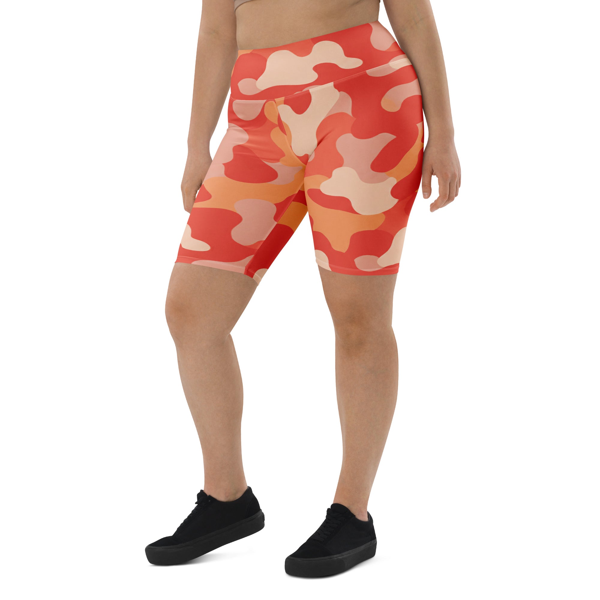 Coral Sunset Camo Bike Shorts | GearBunch