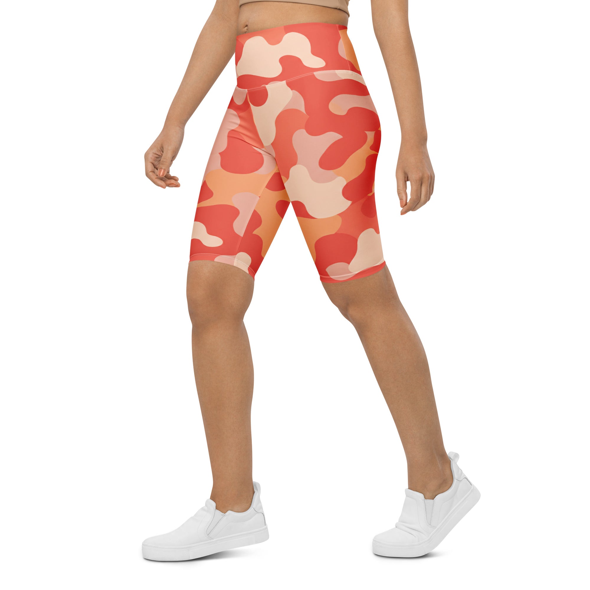 Coral Sunset Camo Bike Shorts | GearBunch