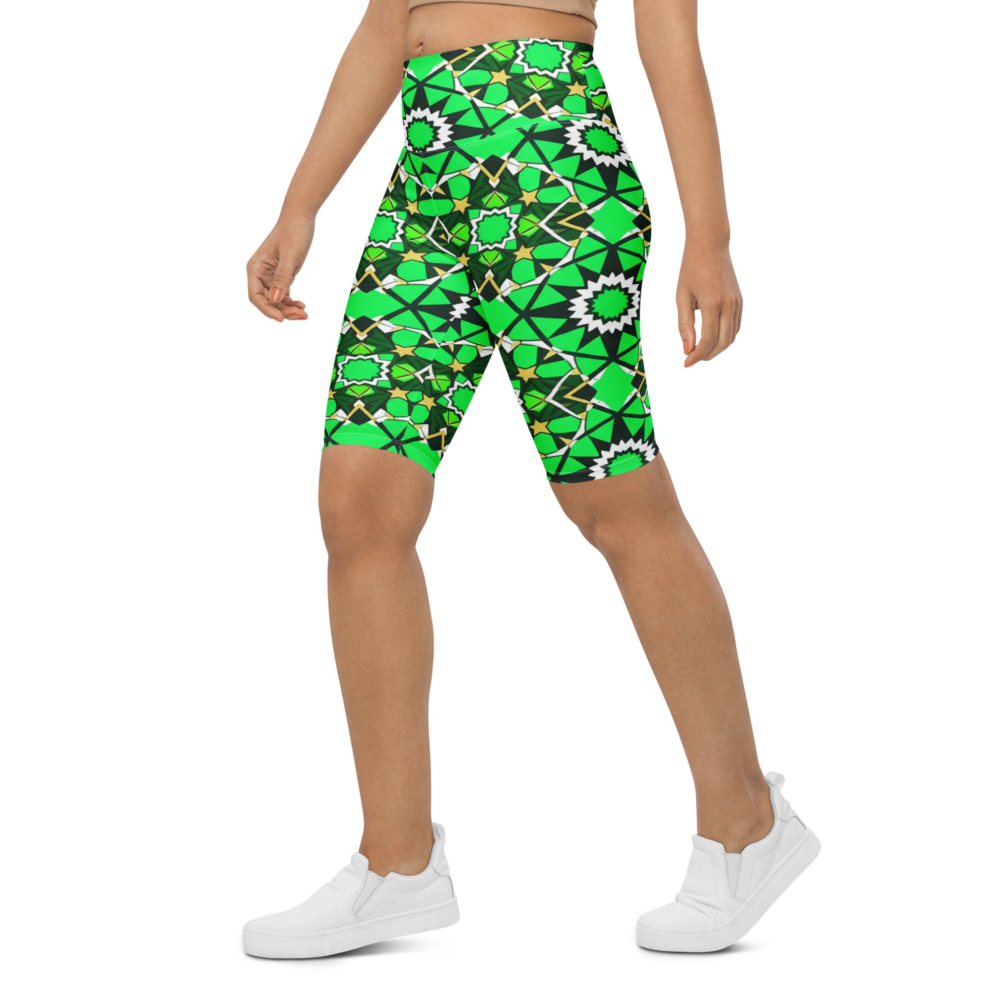 Zellige Emerald Gold Bike Shorts | GearBunch
