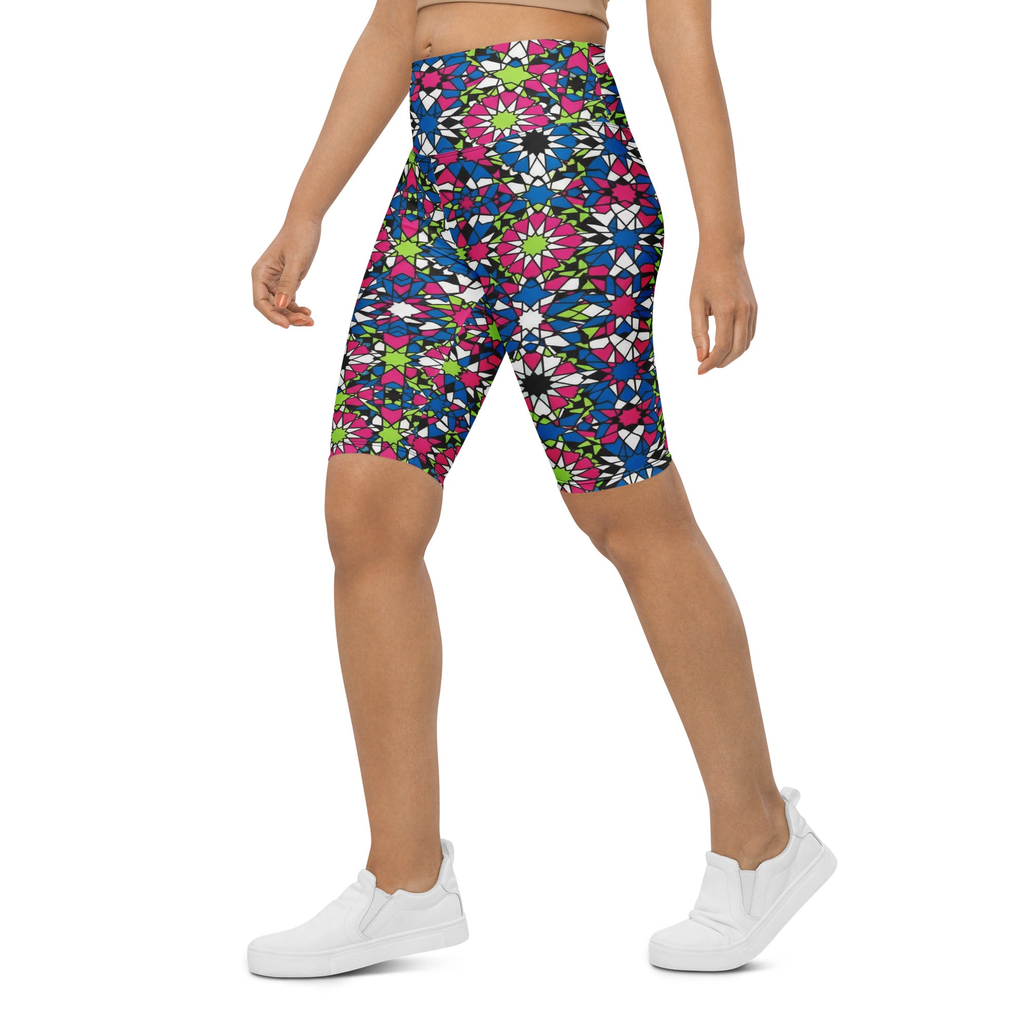 Zellige Electric Neon Bike Shorts | GearBunch