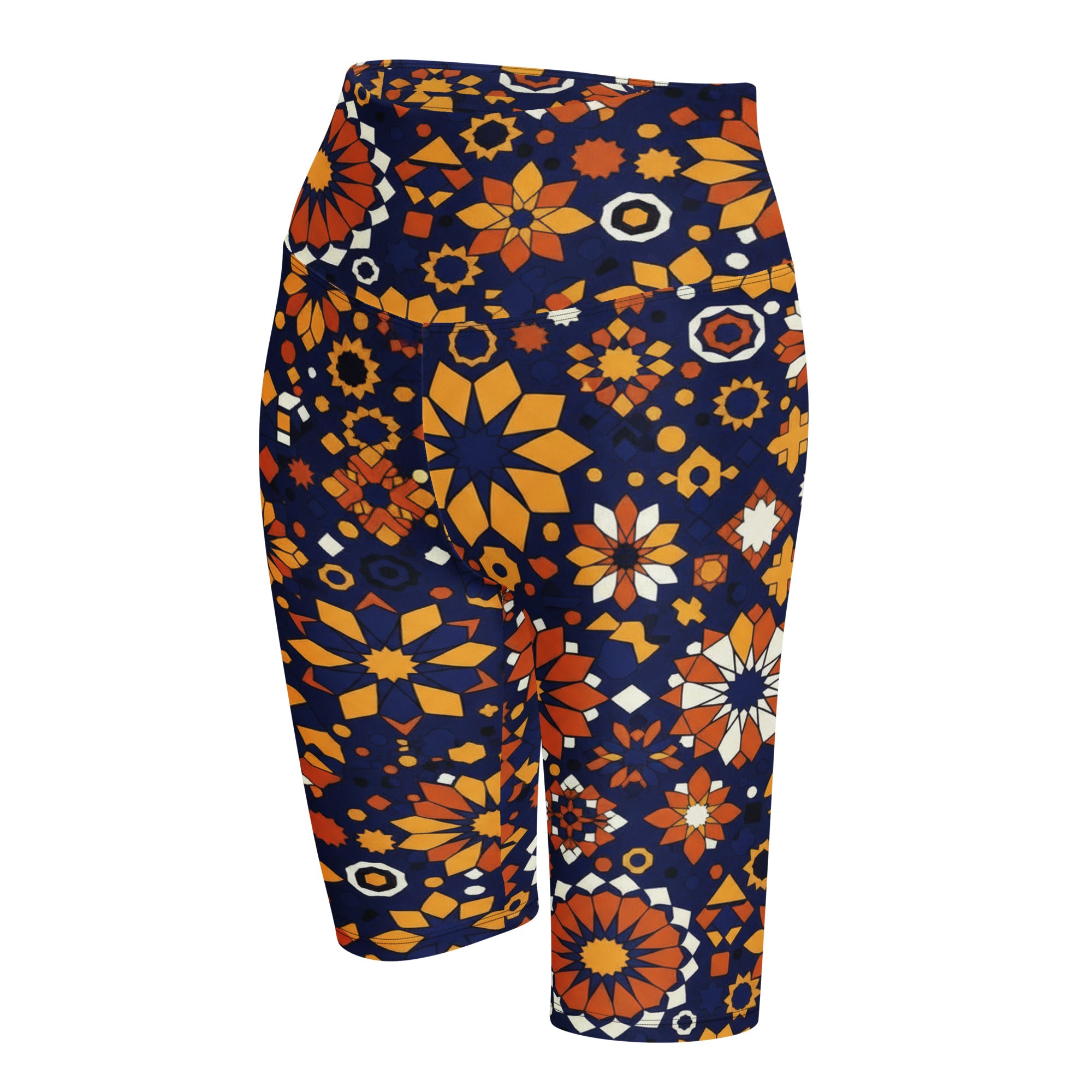 Zellige Indigo Saffron Bike Shorts | GearBunch