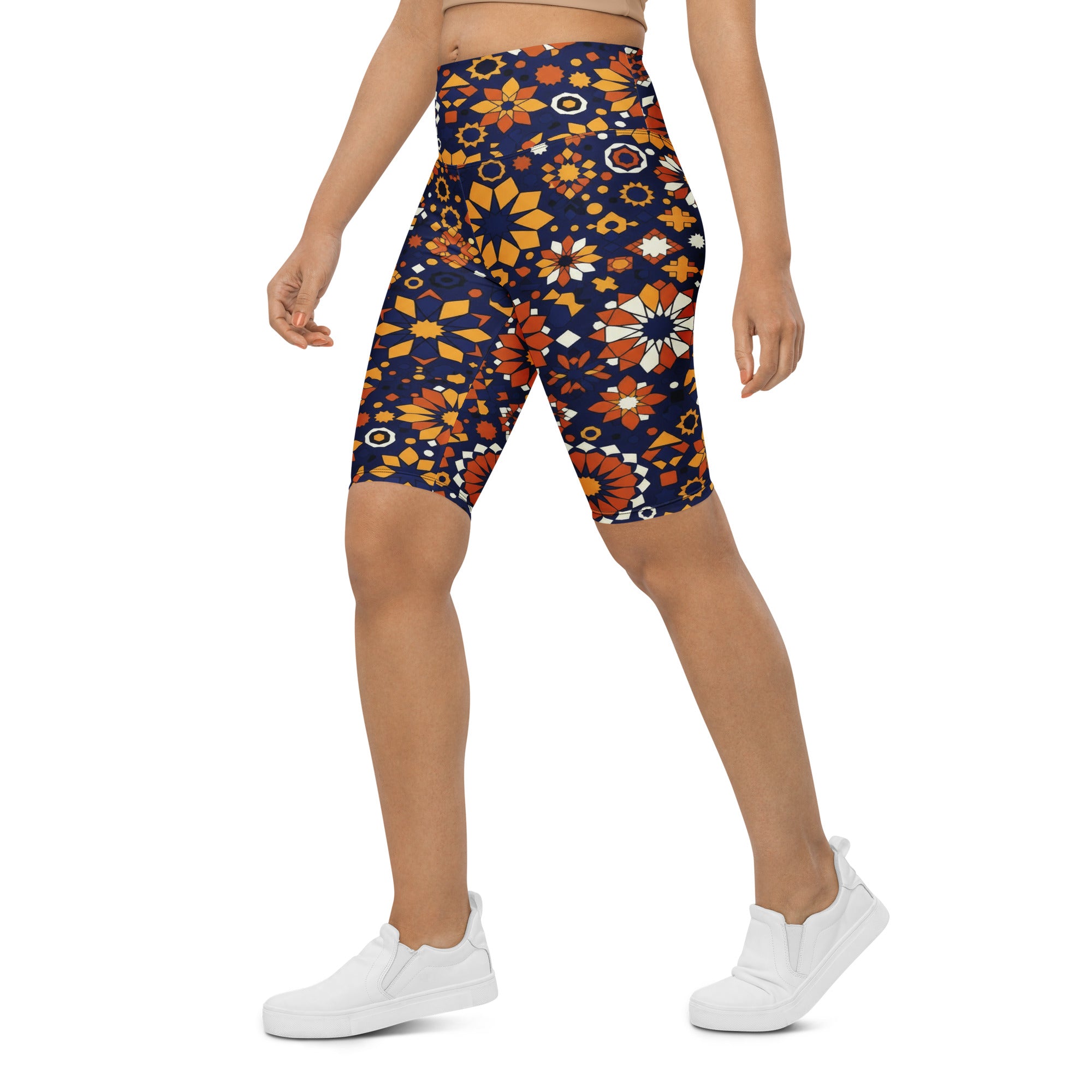 Zellige Indigo Saffron Bike Shorts | GearBunch