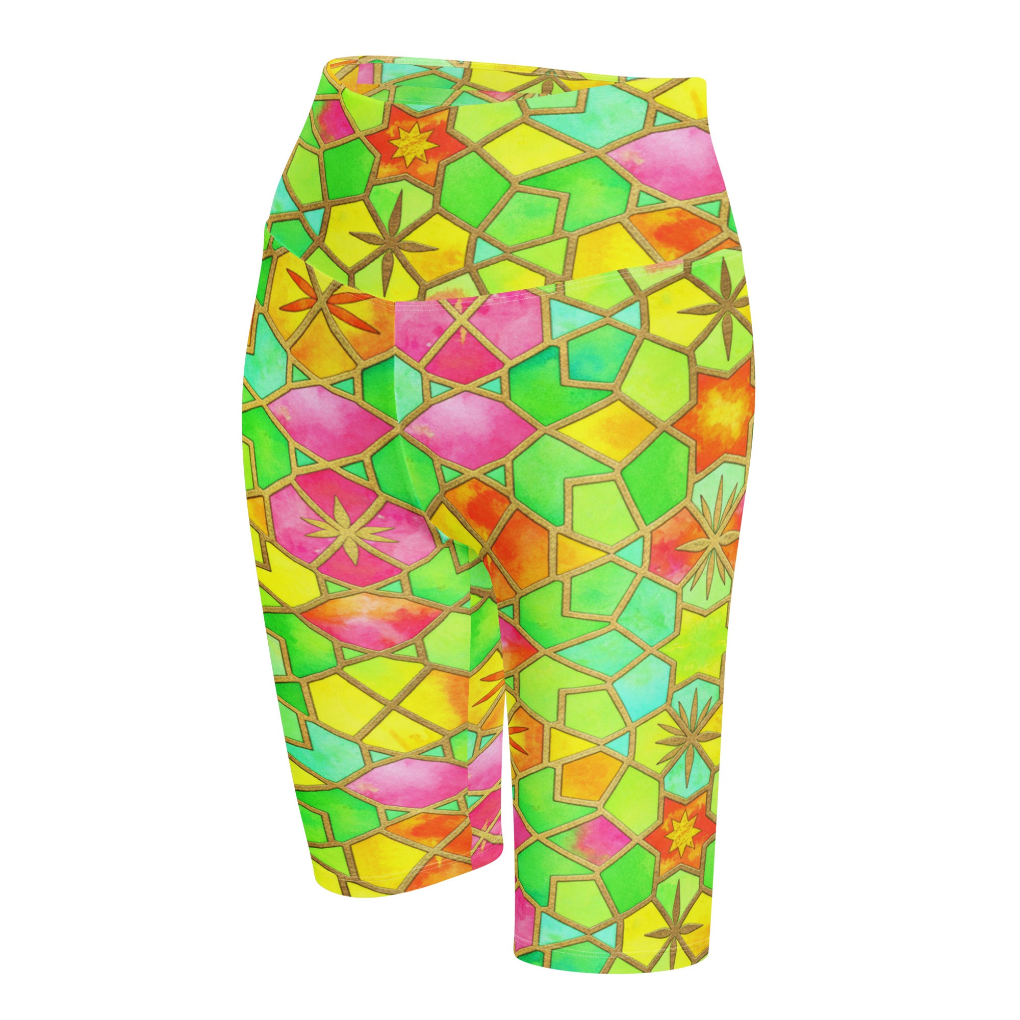 Arabic Watercolour Tropical Punch Bike Shorts | GearBunch