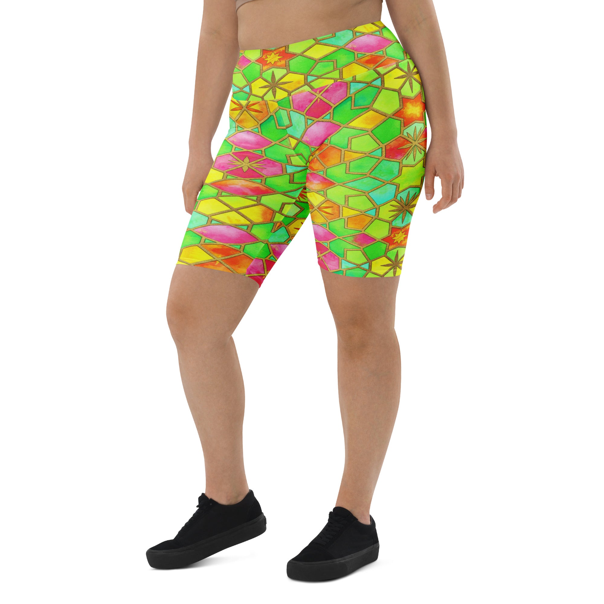 Arabic Watercolour Tropical Punch Bike Shorts | GearBunch