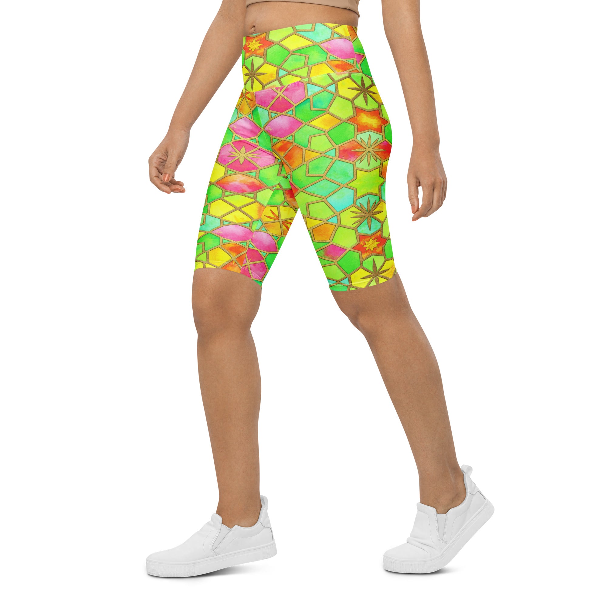 Arabic Watercolour Tropical Punch Bike Shorts | GearBunch