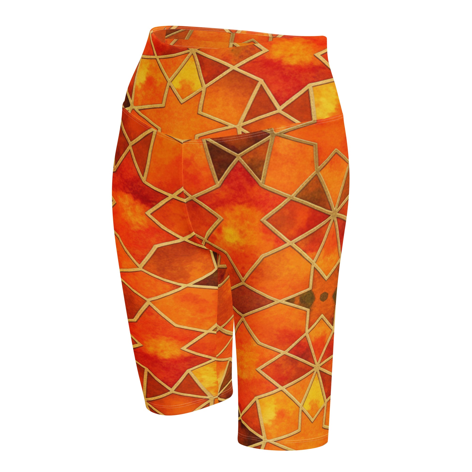 Arabic Watercolour Autumn Spice Bike Shorts | GearBunch