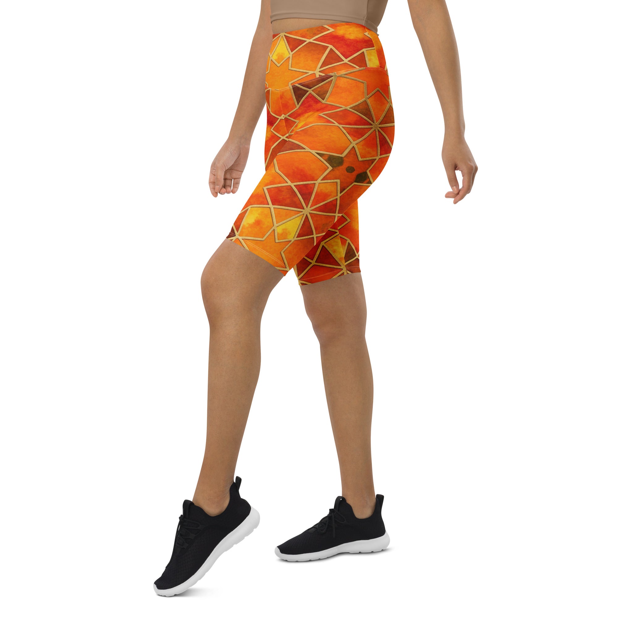 Arabic Watercolour Autumn Spice Bike Shorts | GearBunch