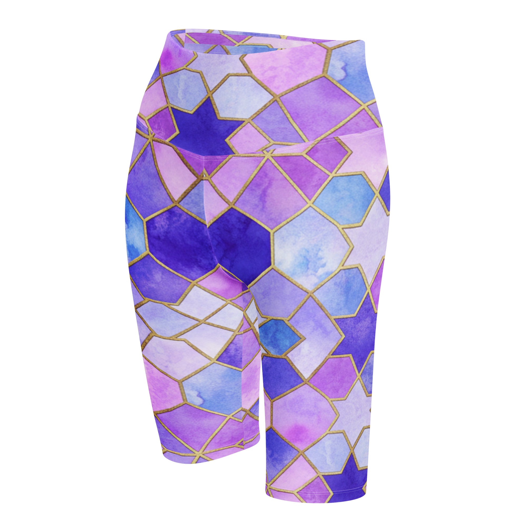 Arabic Watercolour Lavender Fields Bike Shorts | GearBunch