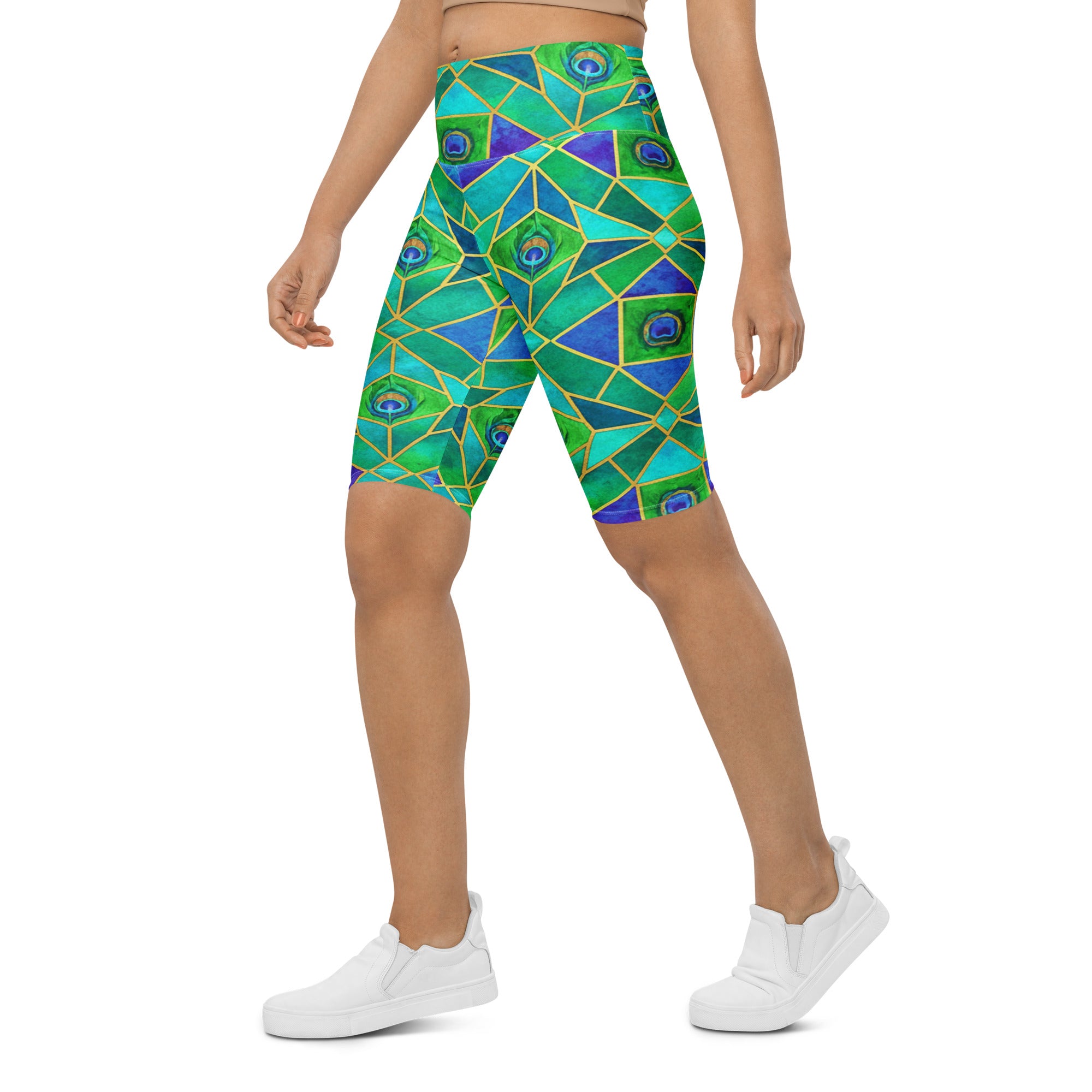 Peacock Plume Bike Shorts | GearBunch