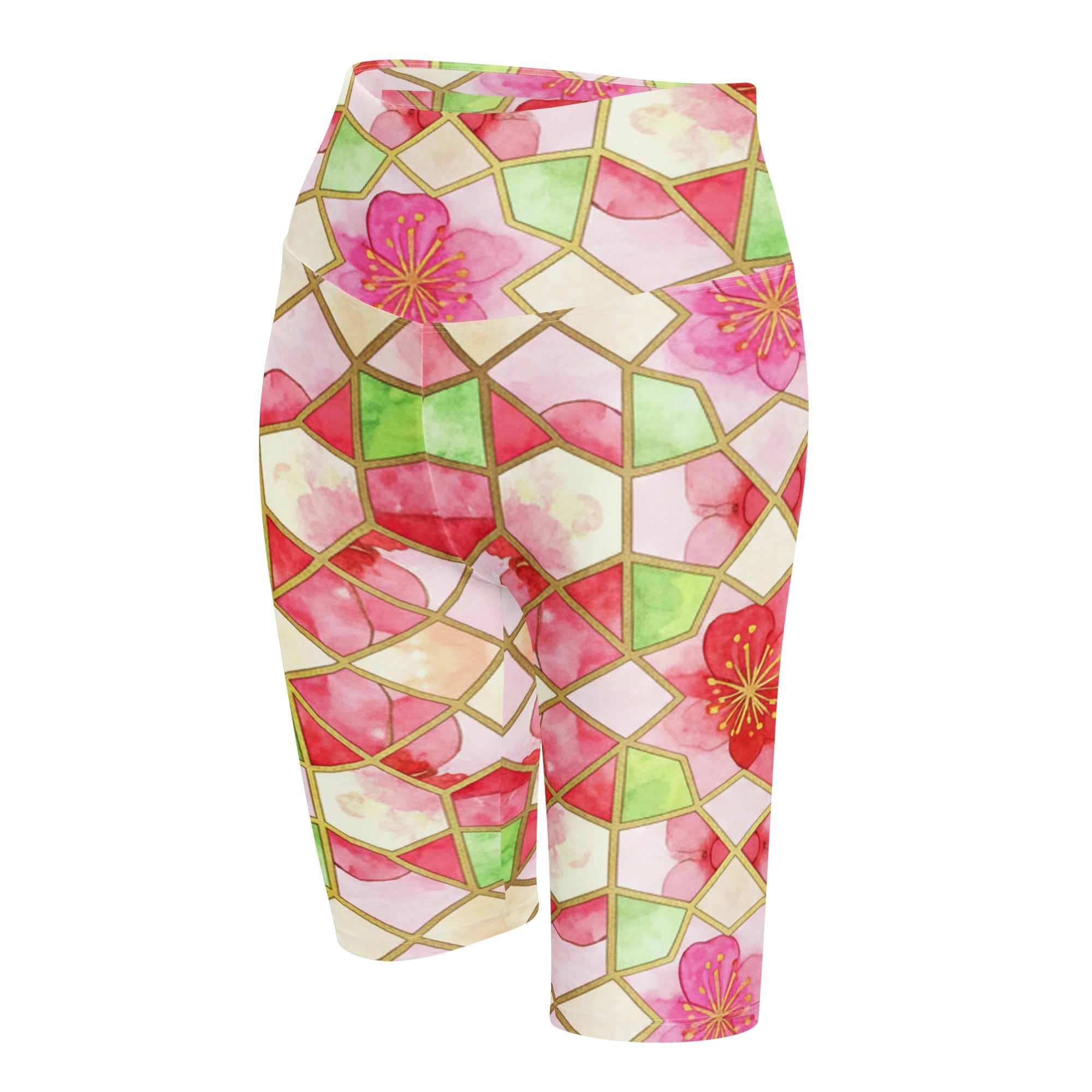 Arabic Watercolour Cherry Blossom Bike Shorts | GearBunch