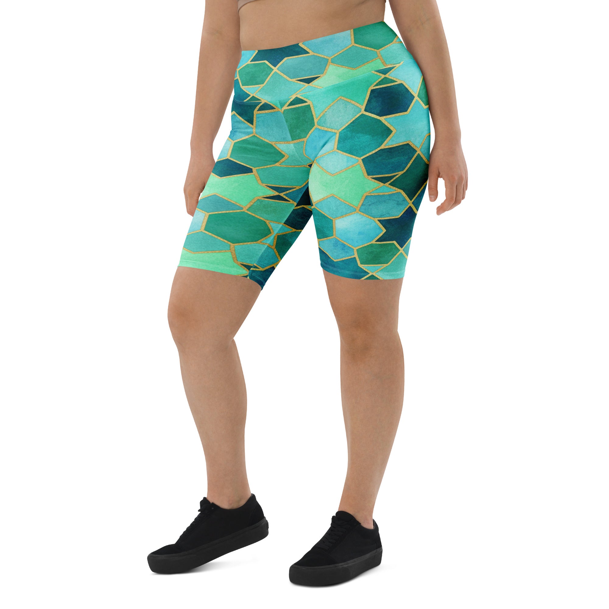 Arabic Watercolour Lagoon Bike Shorts | GearBunch
