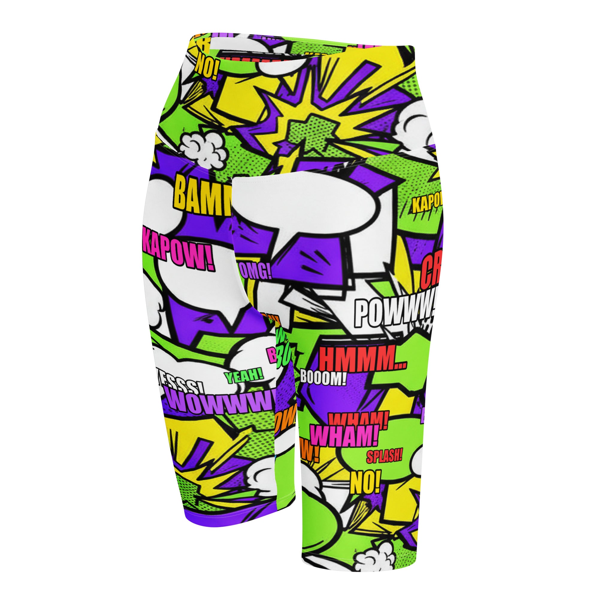 Comic Pop Toxic Green Bike Shorts | GearBunch