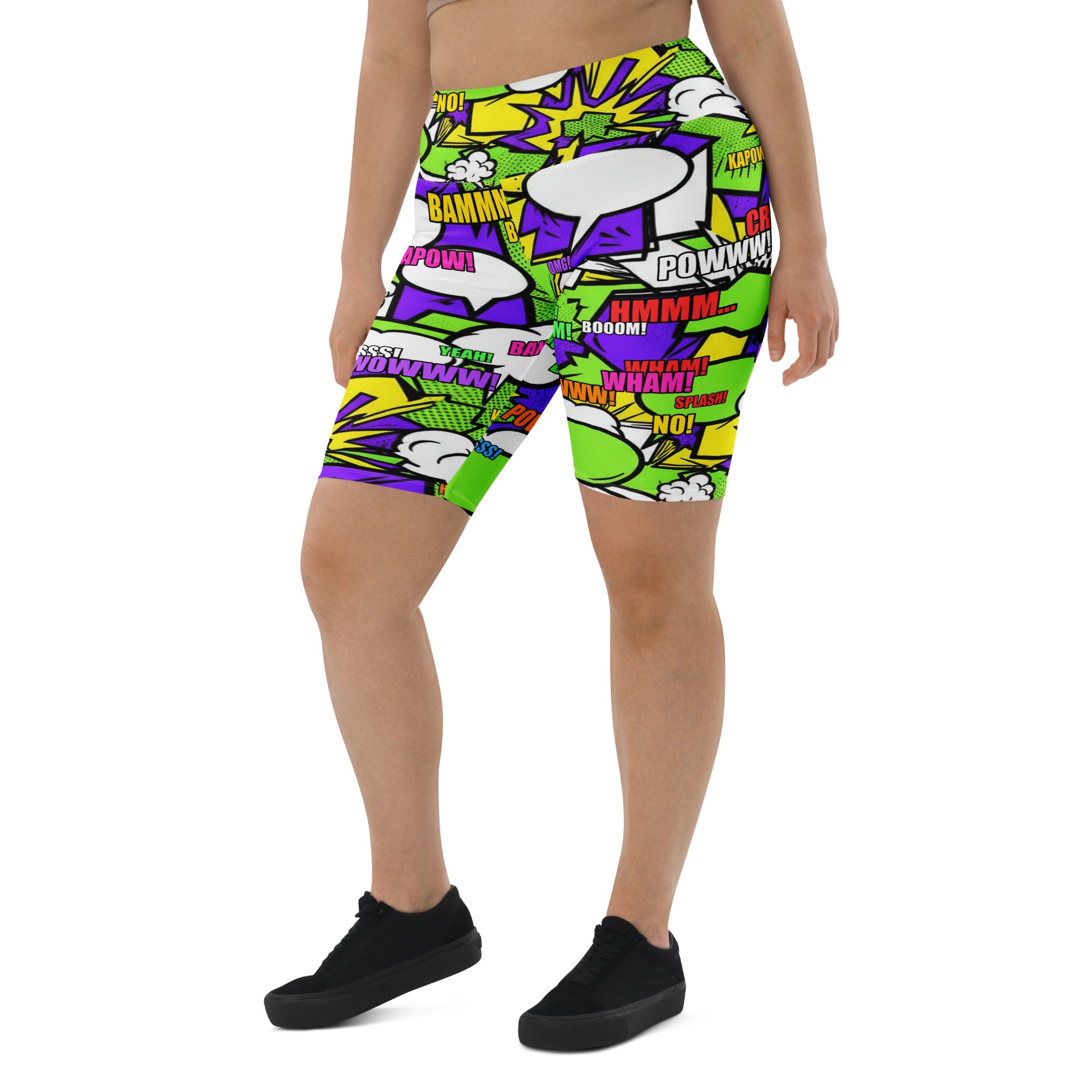 Comic Pop Toxic Green Bike Shorts | GearBunch