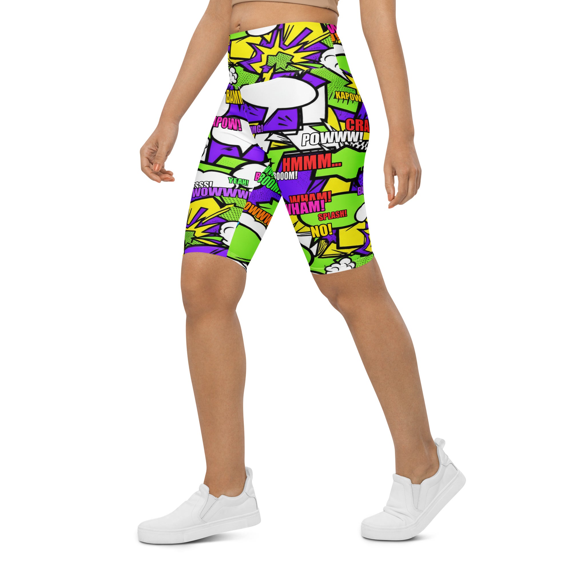 Comic Pop Toxic Green Bike Shorts | GearBunch