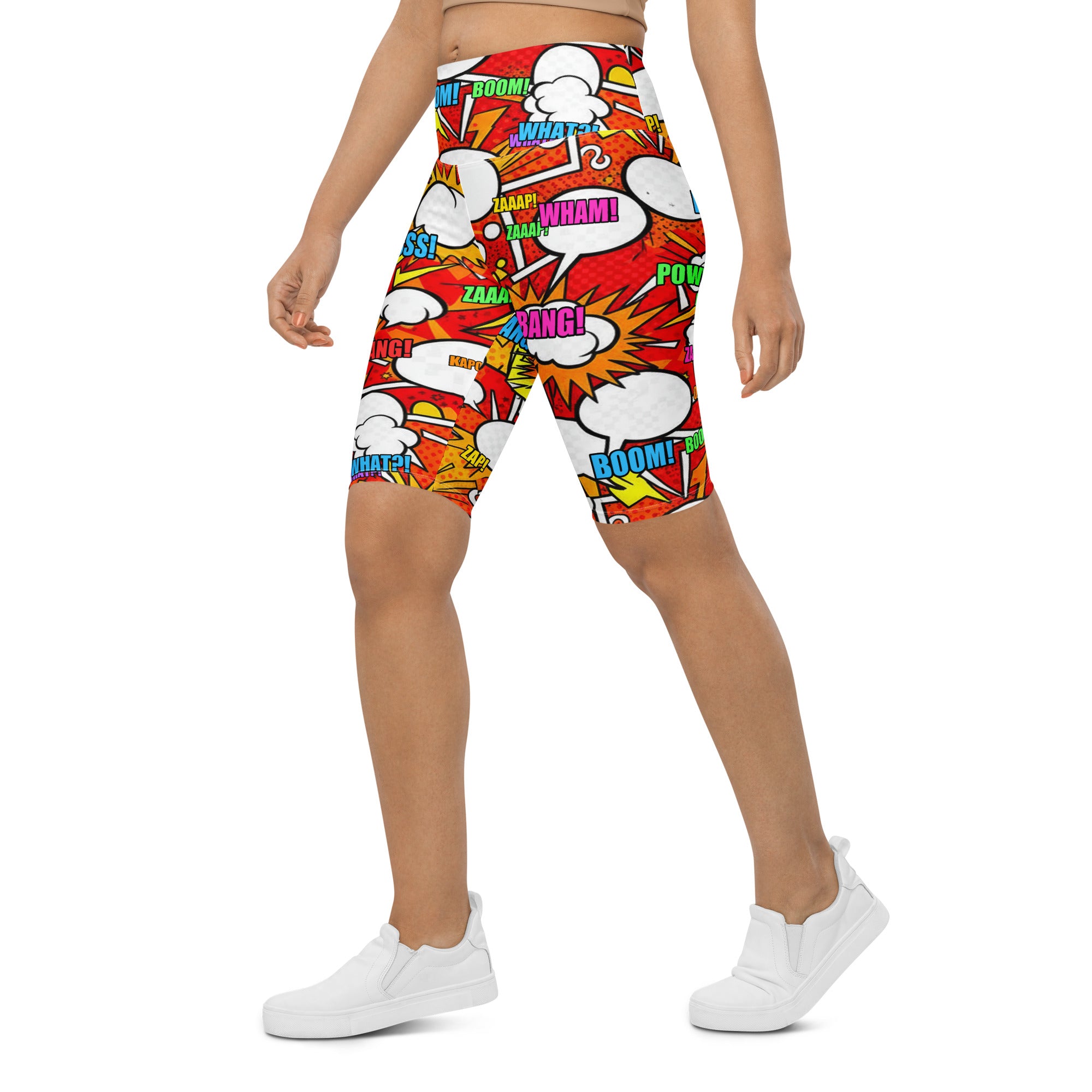 Comic Pop Fire Engine Bike Shorts | GearBunch