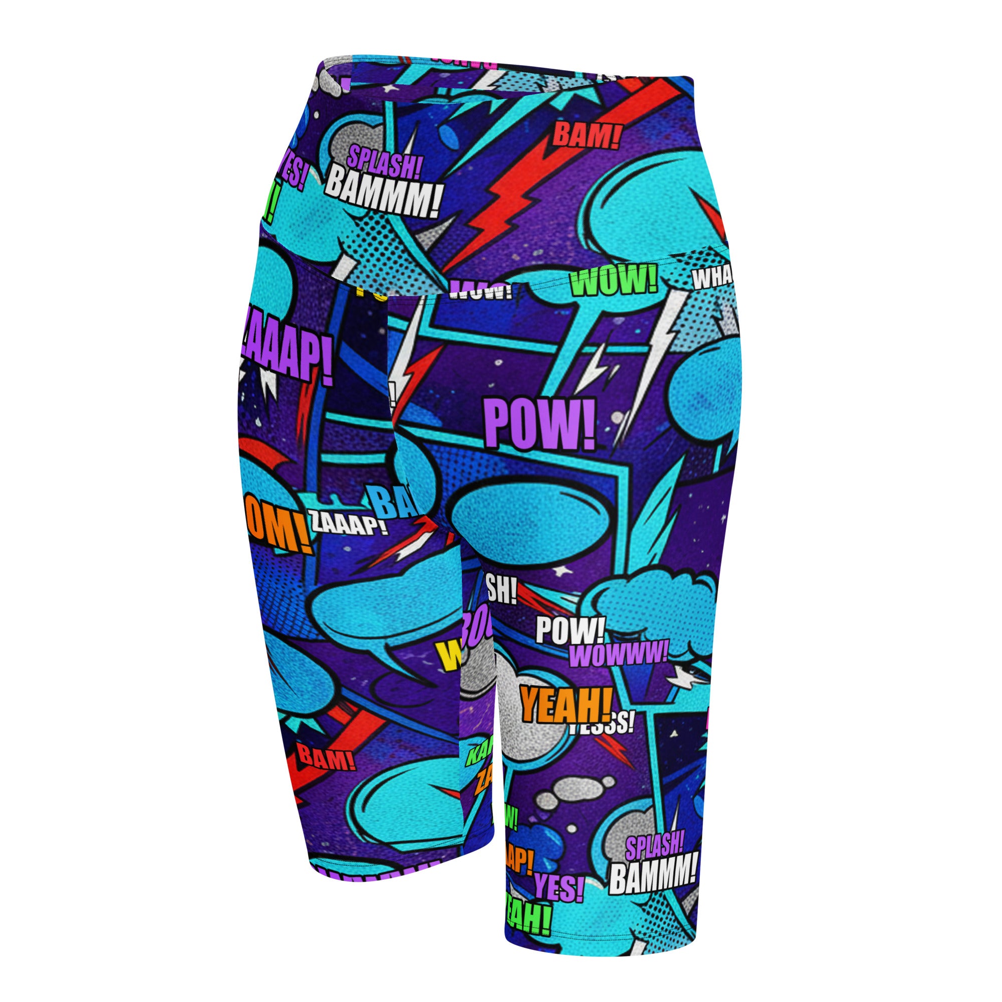 Comic Strip Space Battle Bike Shorts | GearBunch