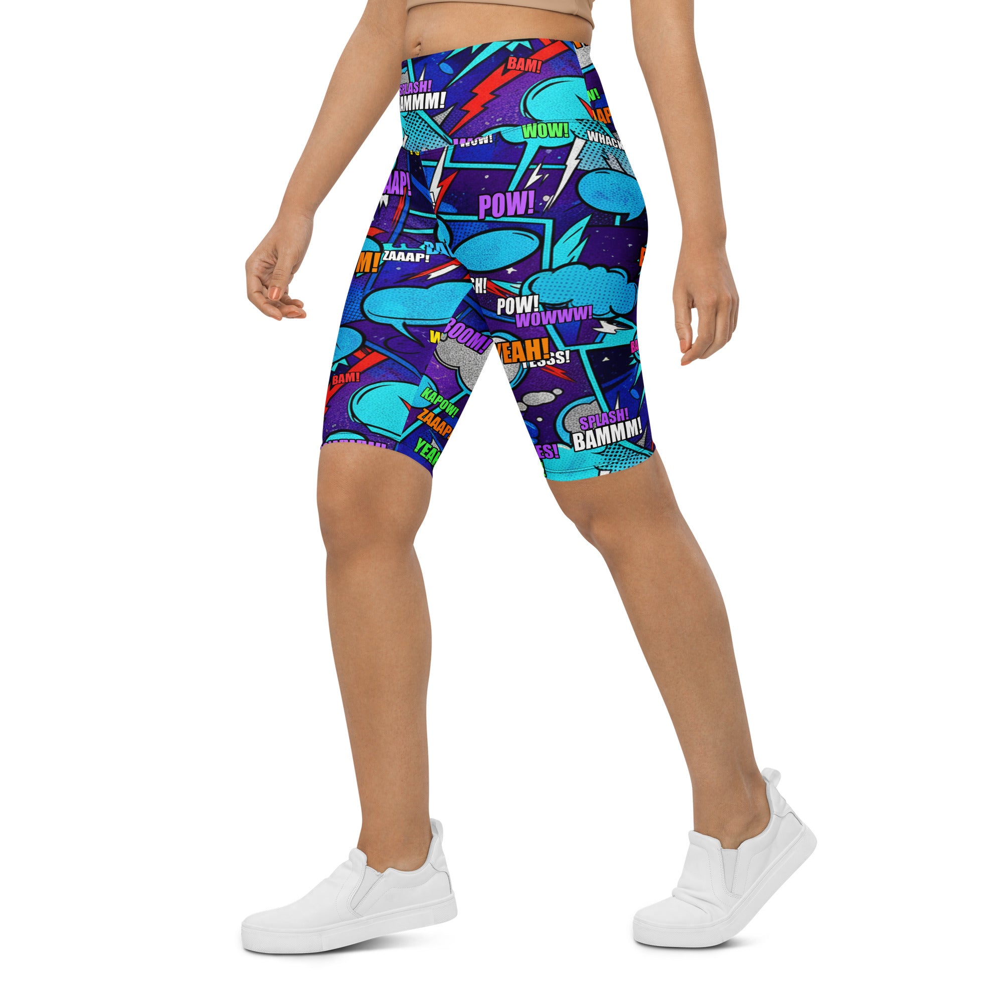 Comic Strip Space Battle Bike Shorts | GearBunch