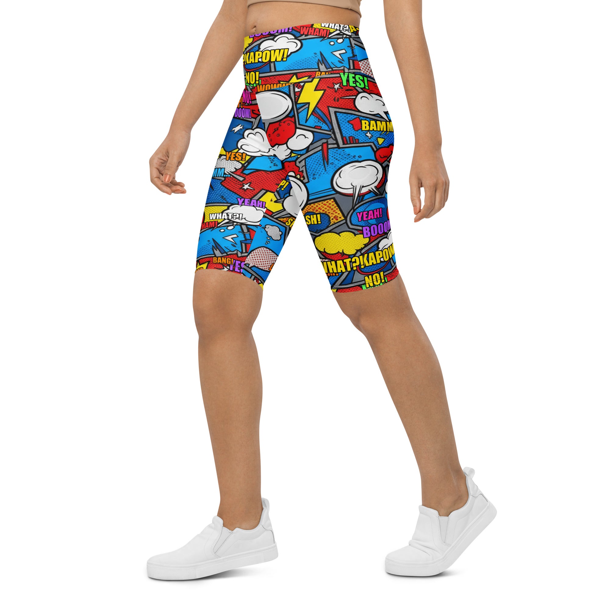 Comic Strip Robot Wars Bike Shorts | GearBunch