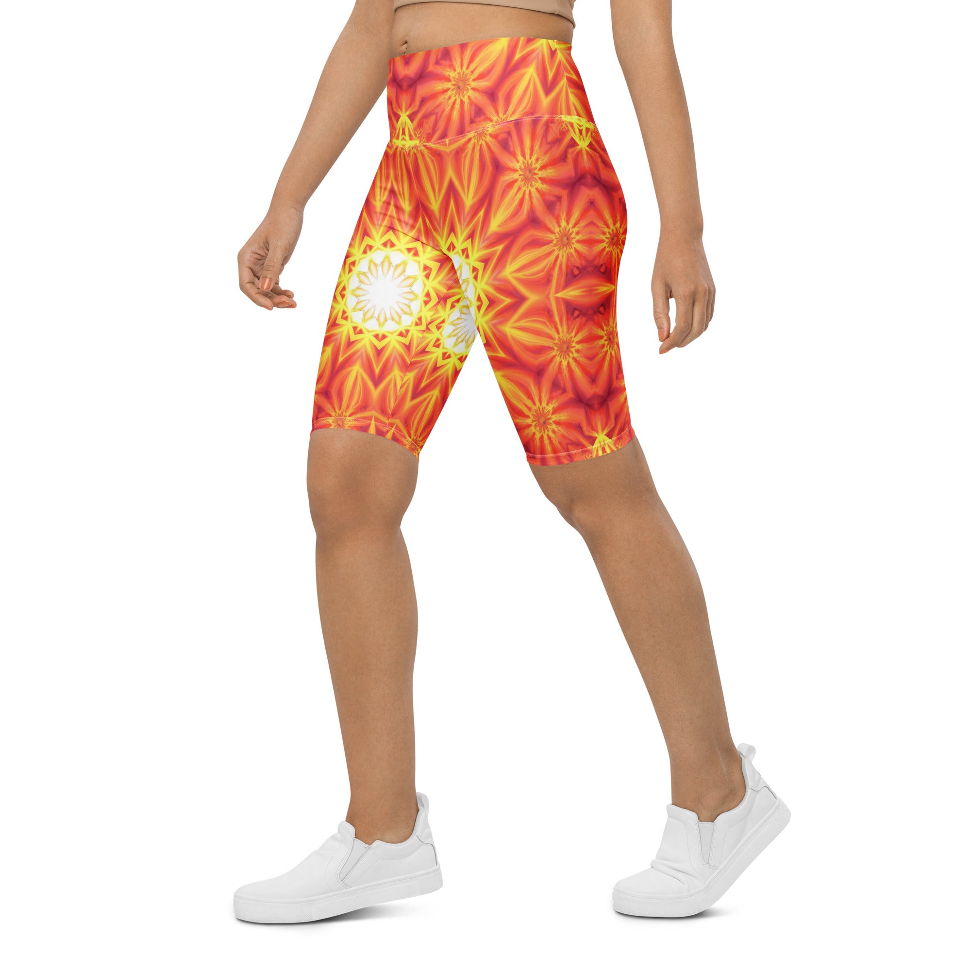 Psychedelic Solar Flare Bike Shorts | GearBunch