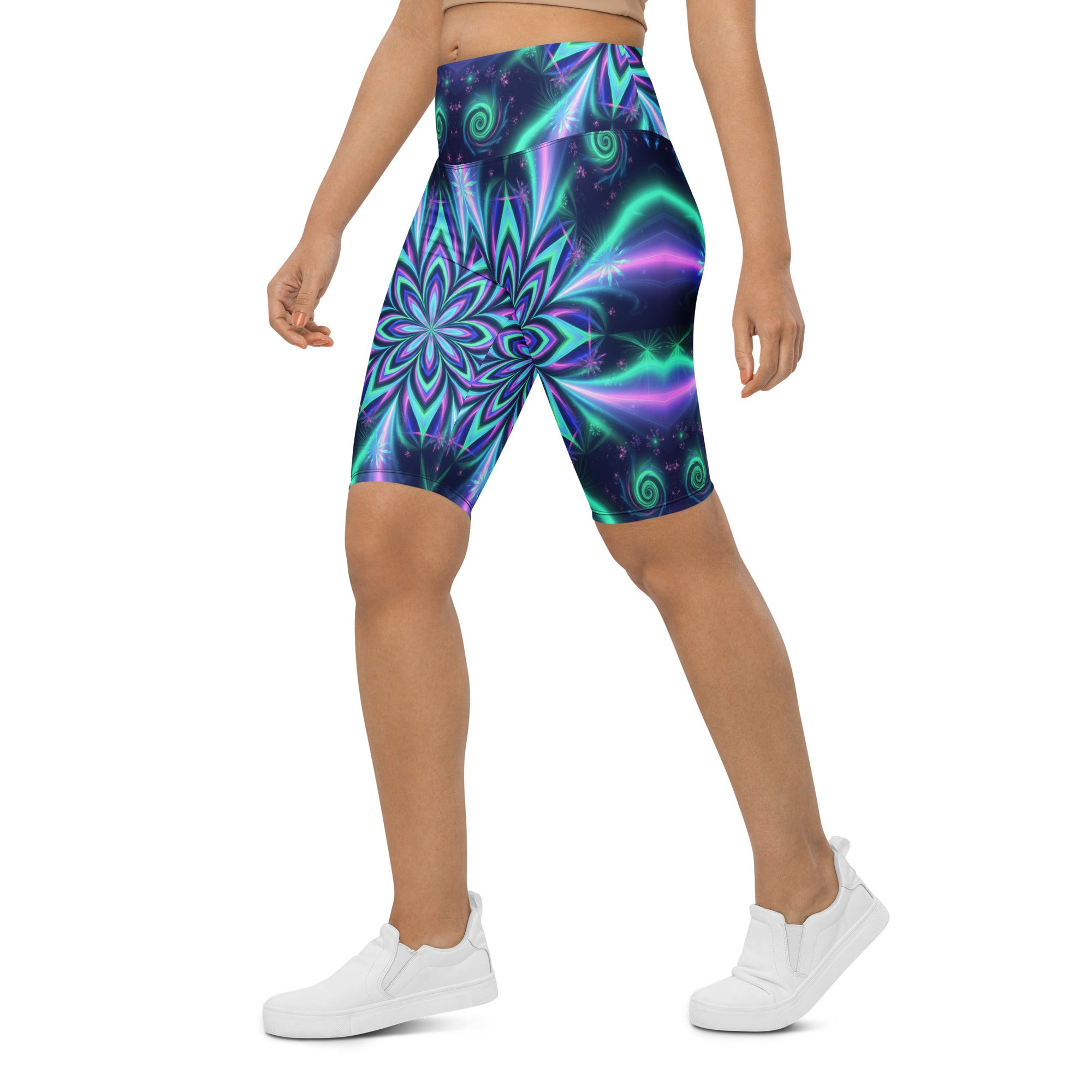 Psychedelic Northern Lights Bike Shorts | GearBunch