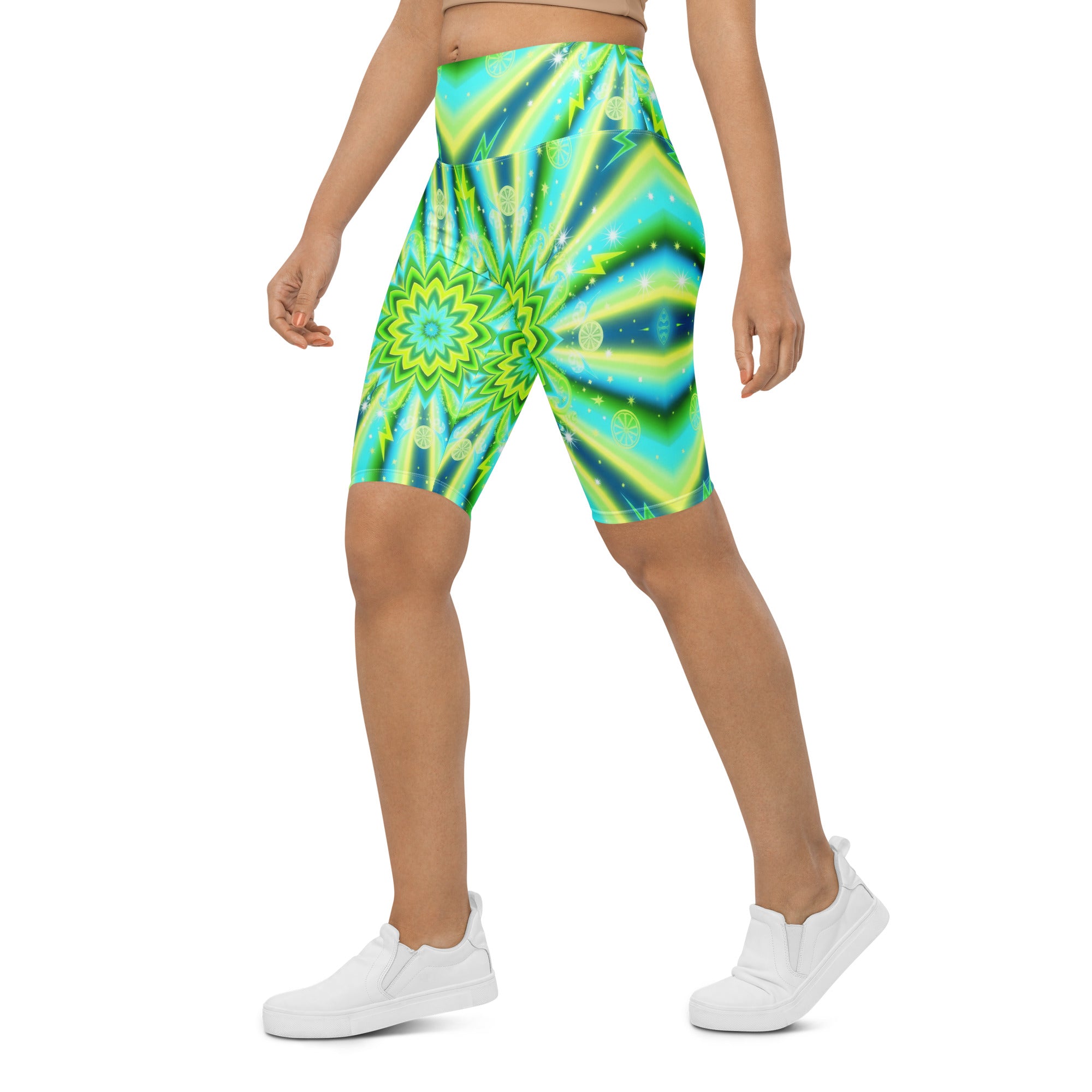 Psychedelic Lemon Zap Bike Shorts | GearBunch