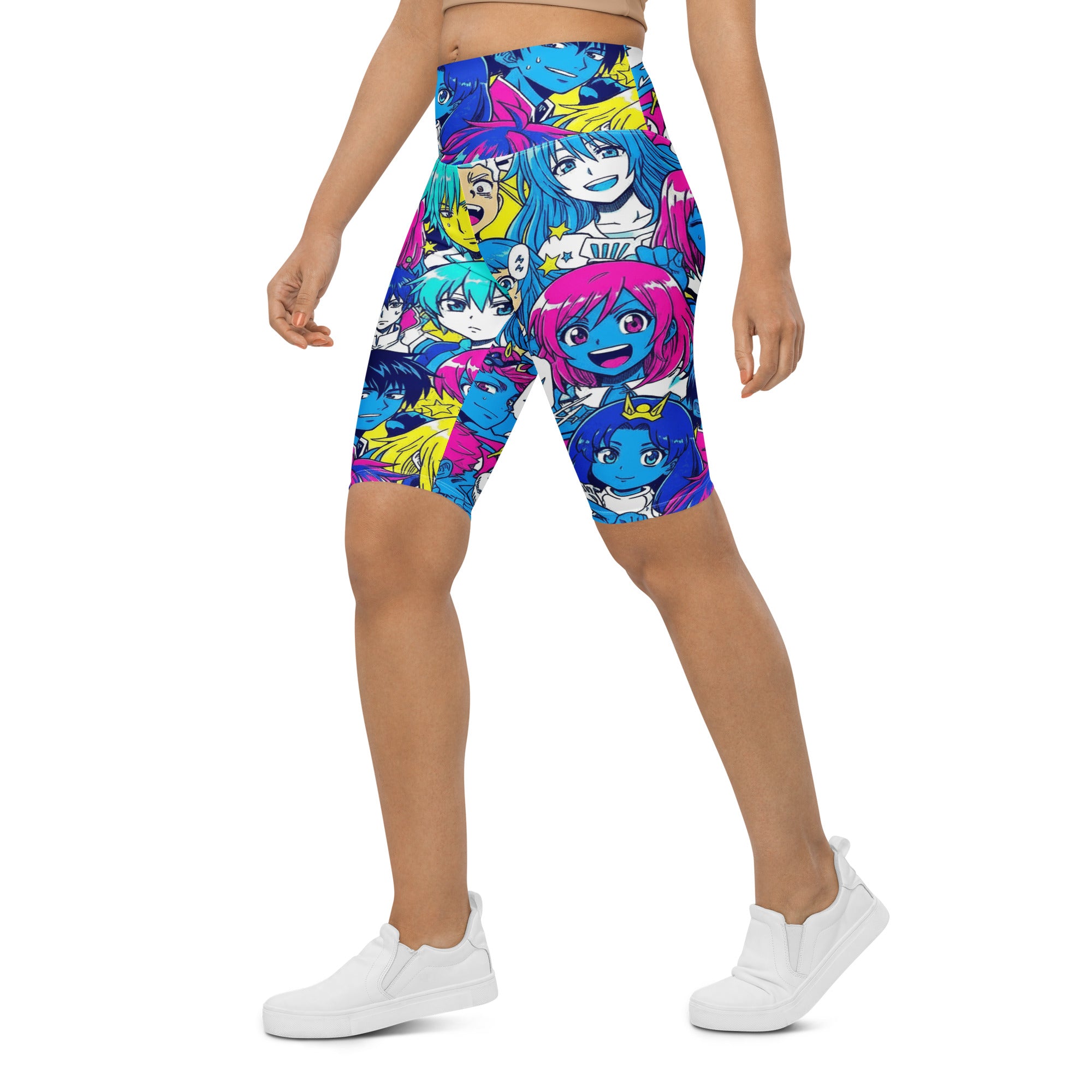 Anime Collage Neon Tokyo Bike Shorts | GearBunch