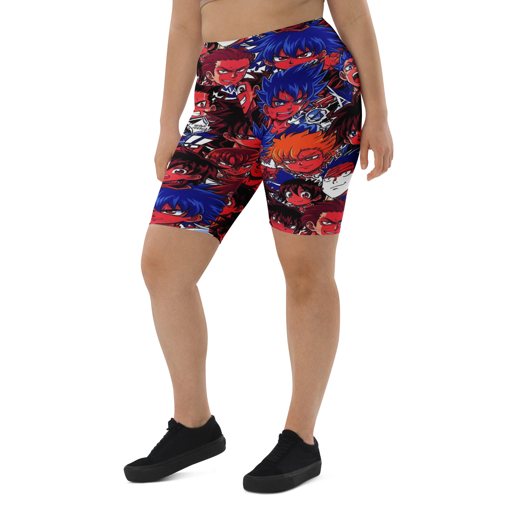 Anime Collage Dark Shonen Bike Shorts | GearBunch