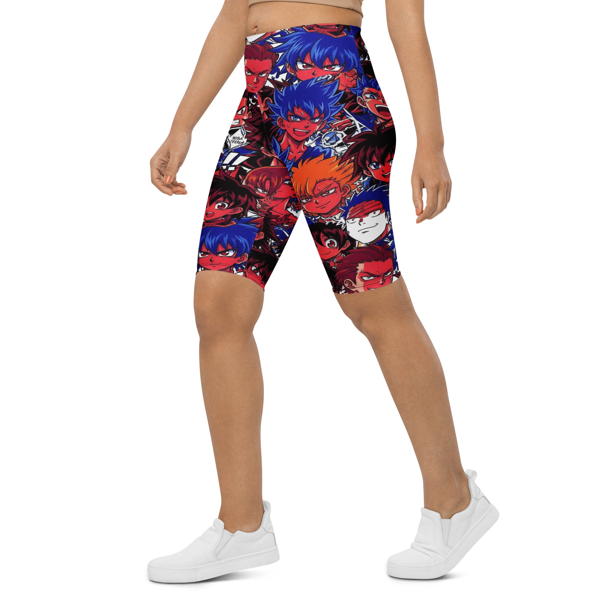 Anime Collage Dark Shonen Bike Shorts | GearBunch