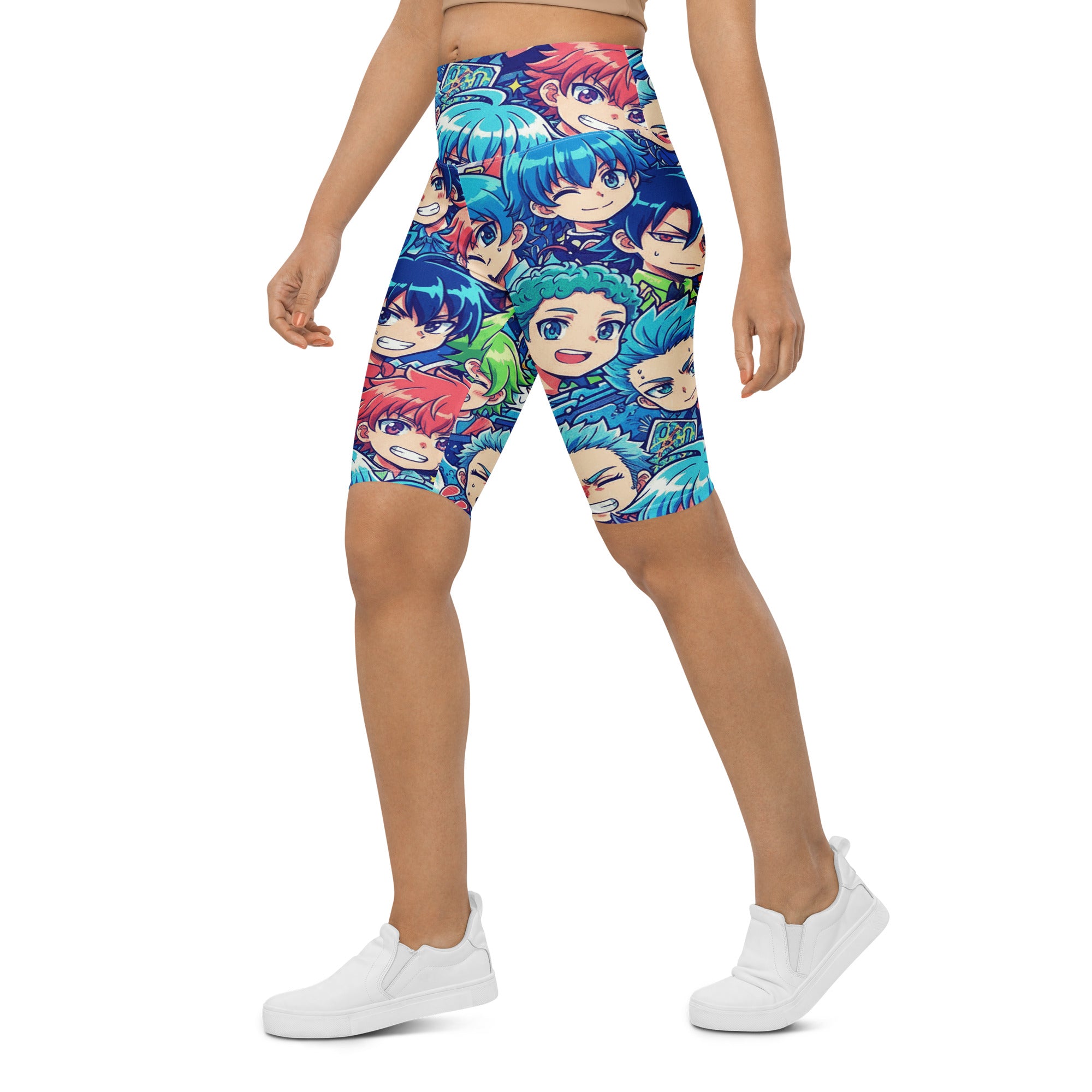Anime Ocean Wave Bike Shorts | GearBunch