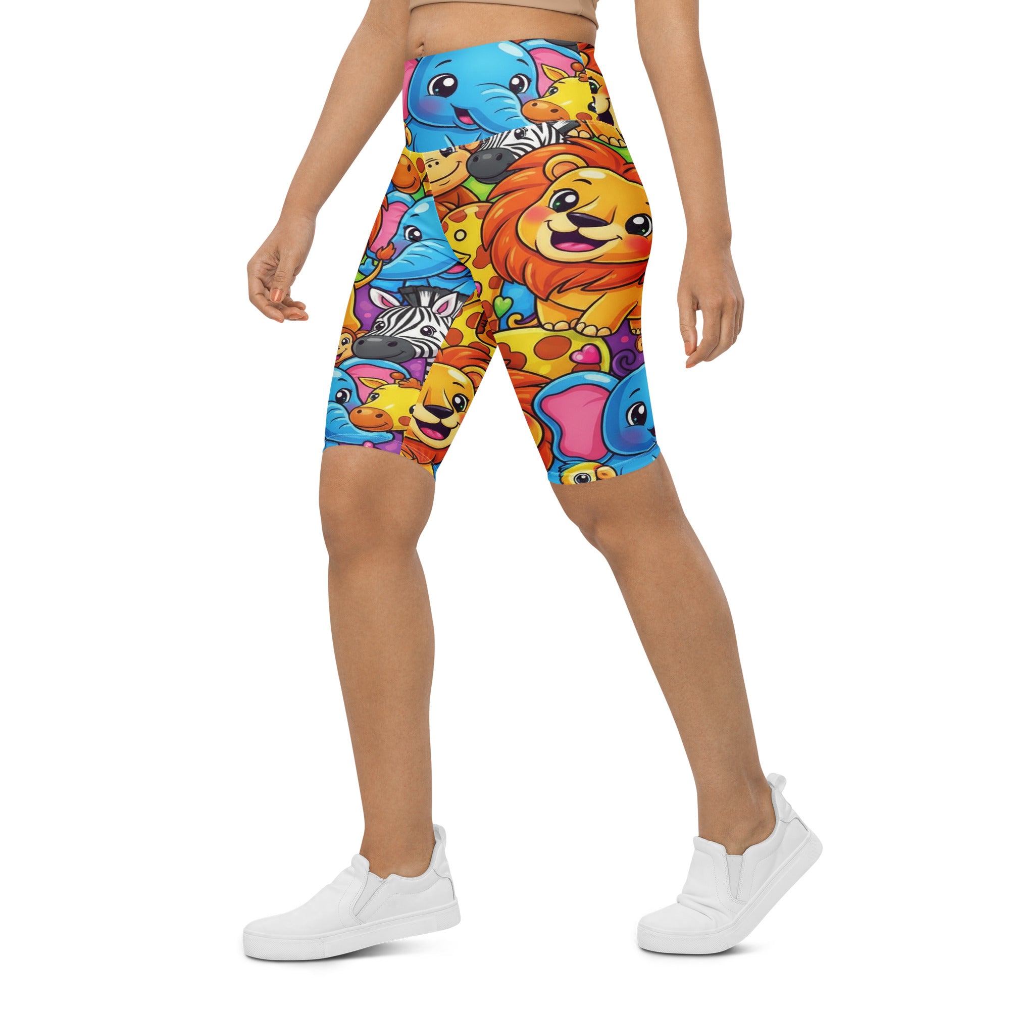 Vibrant Jungle Safari Bike Shorts | GearBunch