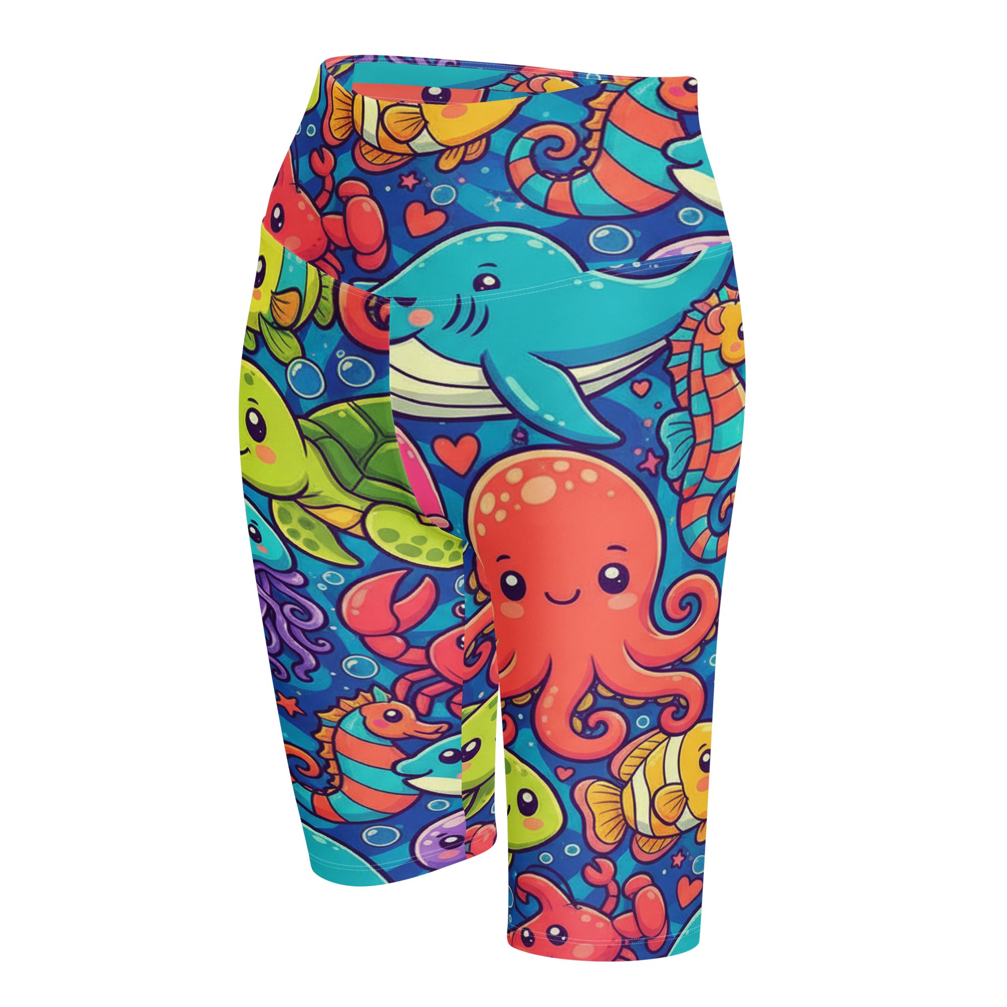 Vibrant Under the Sea Bike Shorts | GearBunch