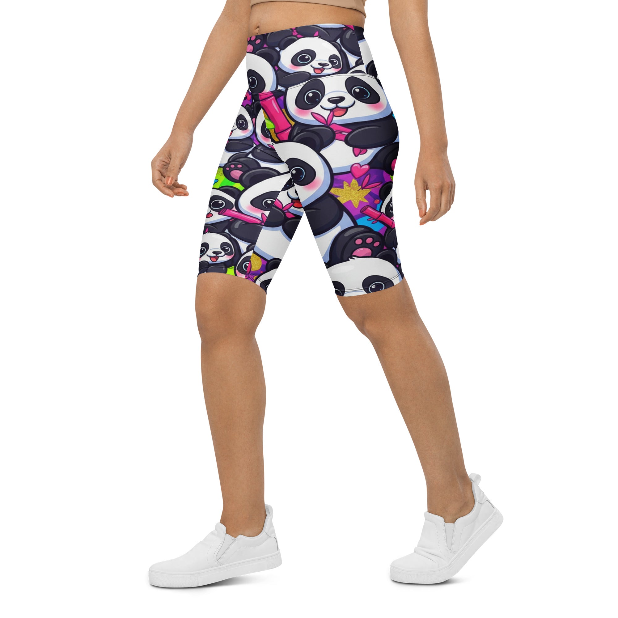 Vibrant Panda Party Bike Shorts | GearBunch