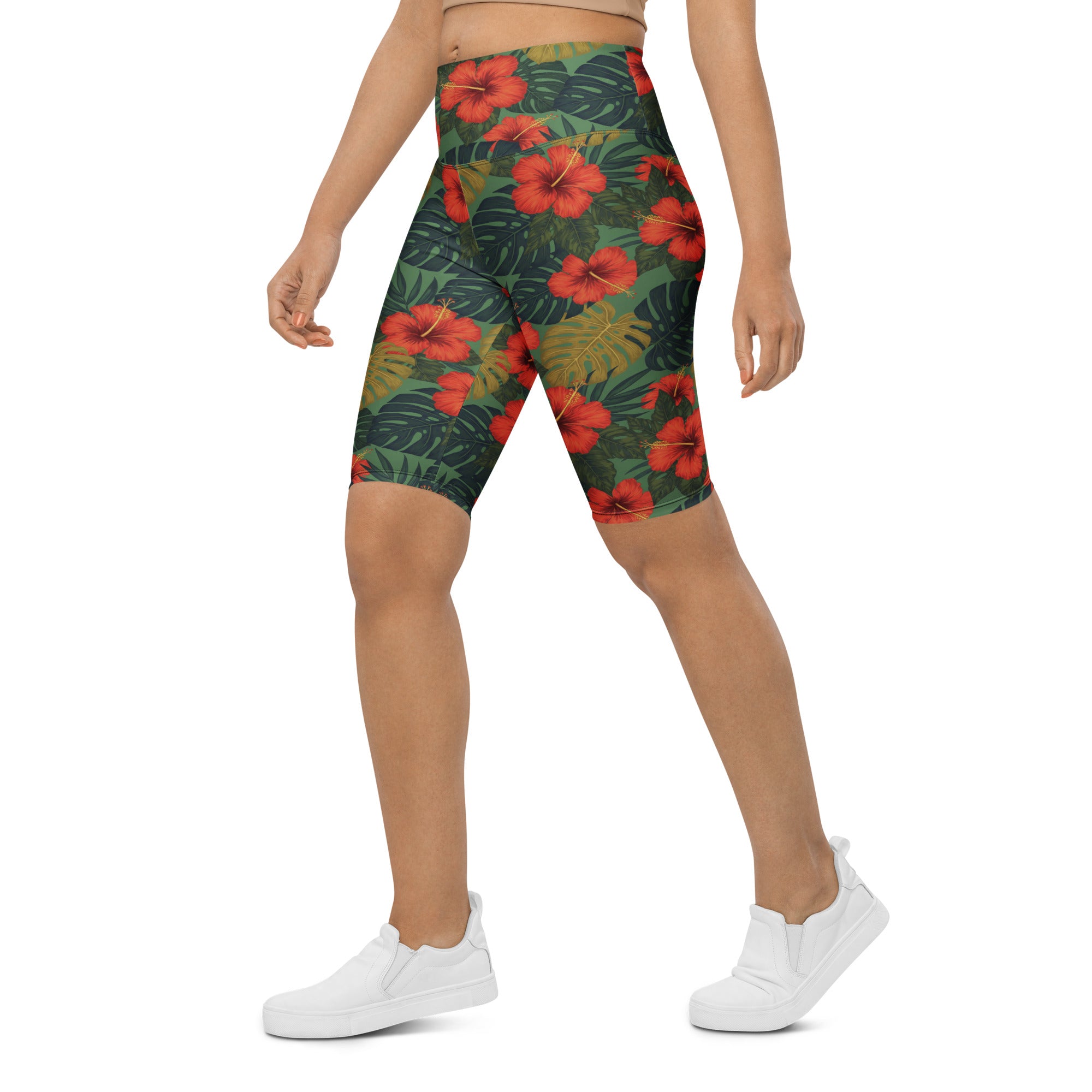 Tropical Leaves Bike Shorts | GearBunch