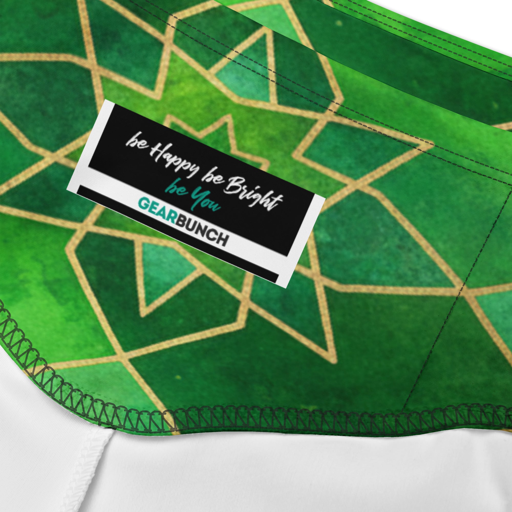 Arabic Watercolour Emerald Jewel Bike Shorts | GearBunch