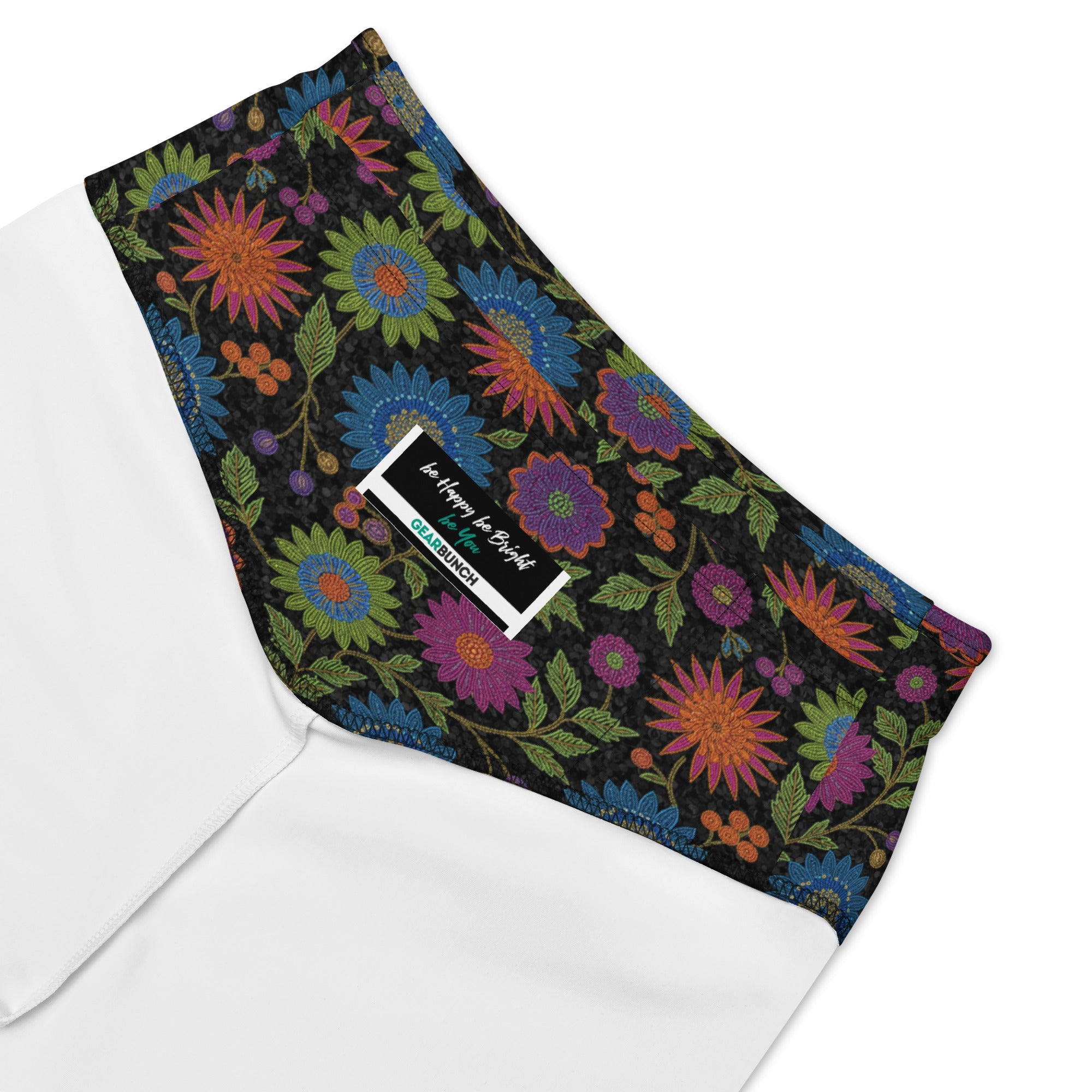 Rainbow Paillette Botanical Bike Shorts | GearBunch
