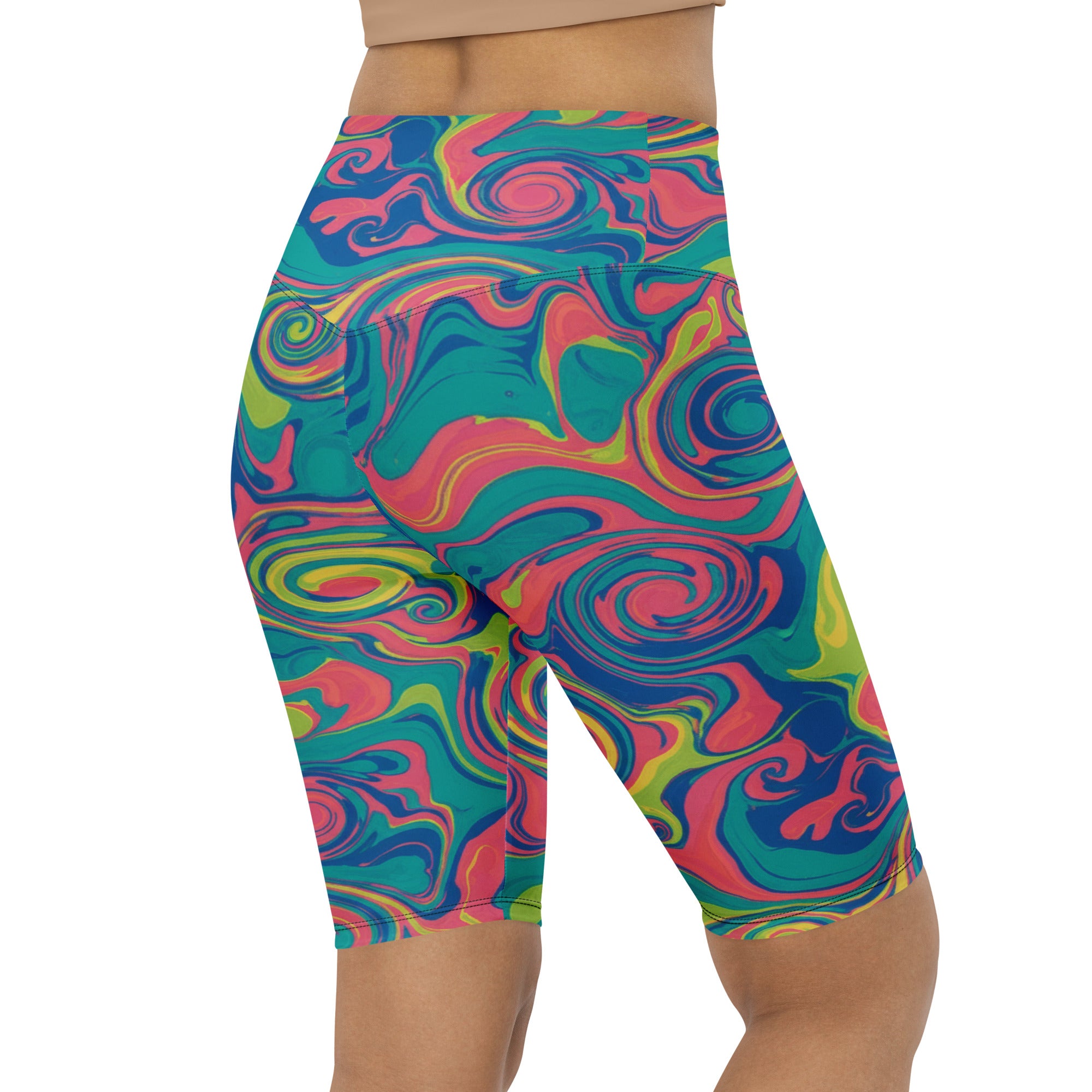 Liquid Marble Tropical Paradise Bike Shorts | GearBunch