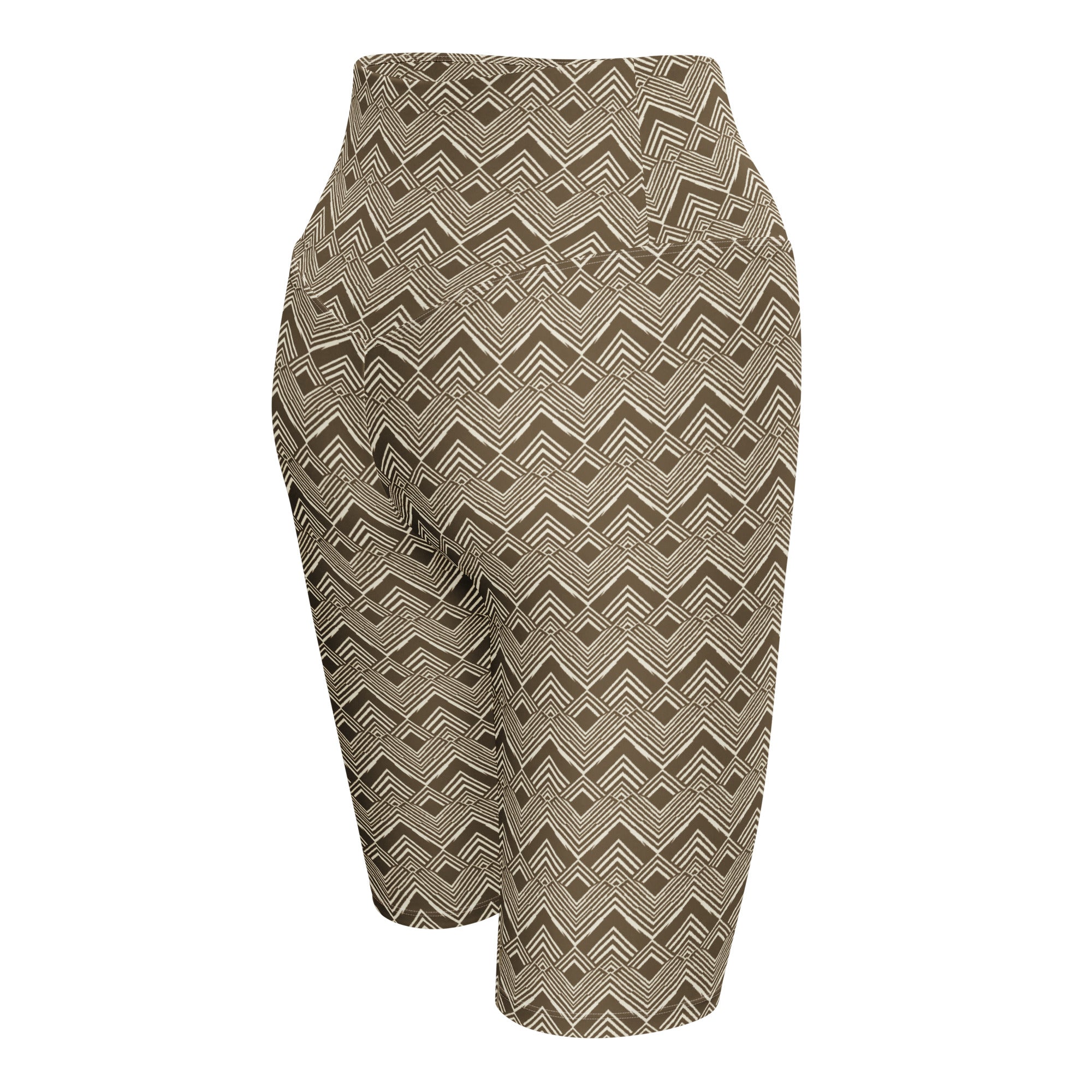 Brown Cream Stripes Bike Shorts | GearBunch
