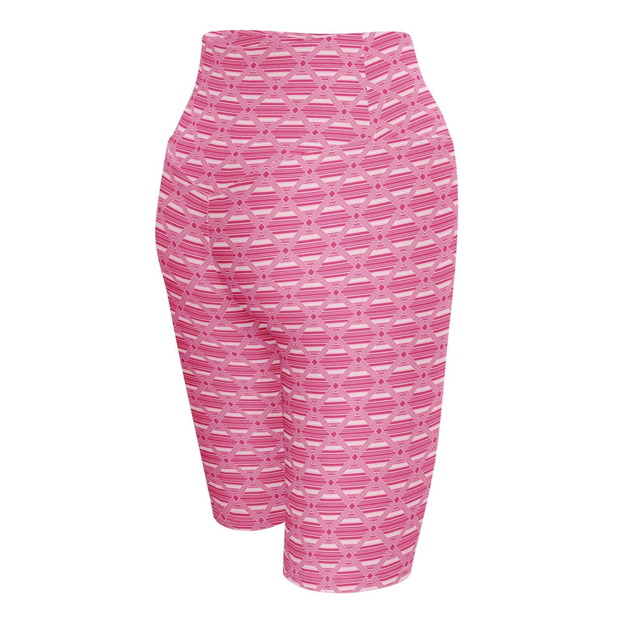 Pink Preppy Stripes Bike Shorts | GearBunch